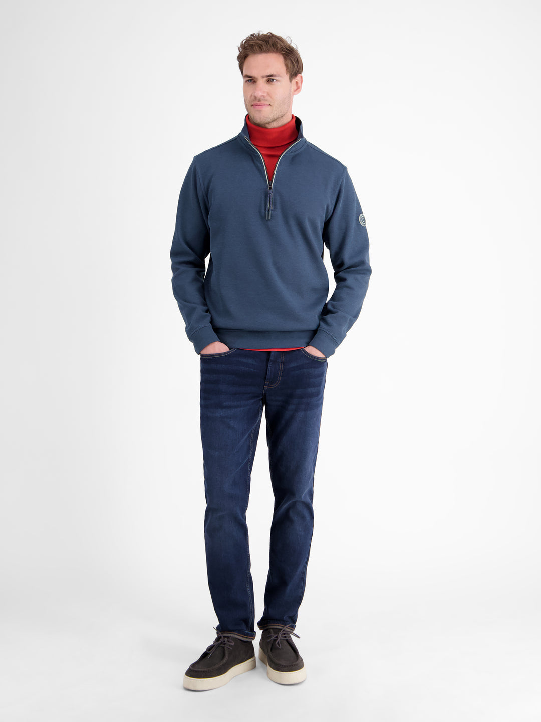 LERROS SELANIK 1/4 ZIP SWEATSHIRT (2584402/448) - NAVY BLUE