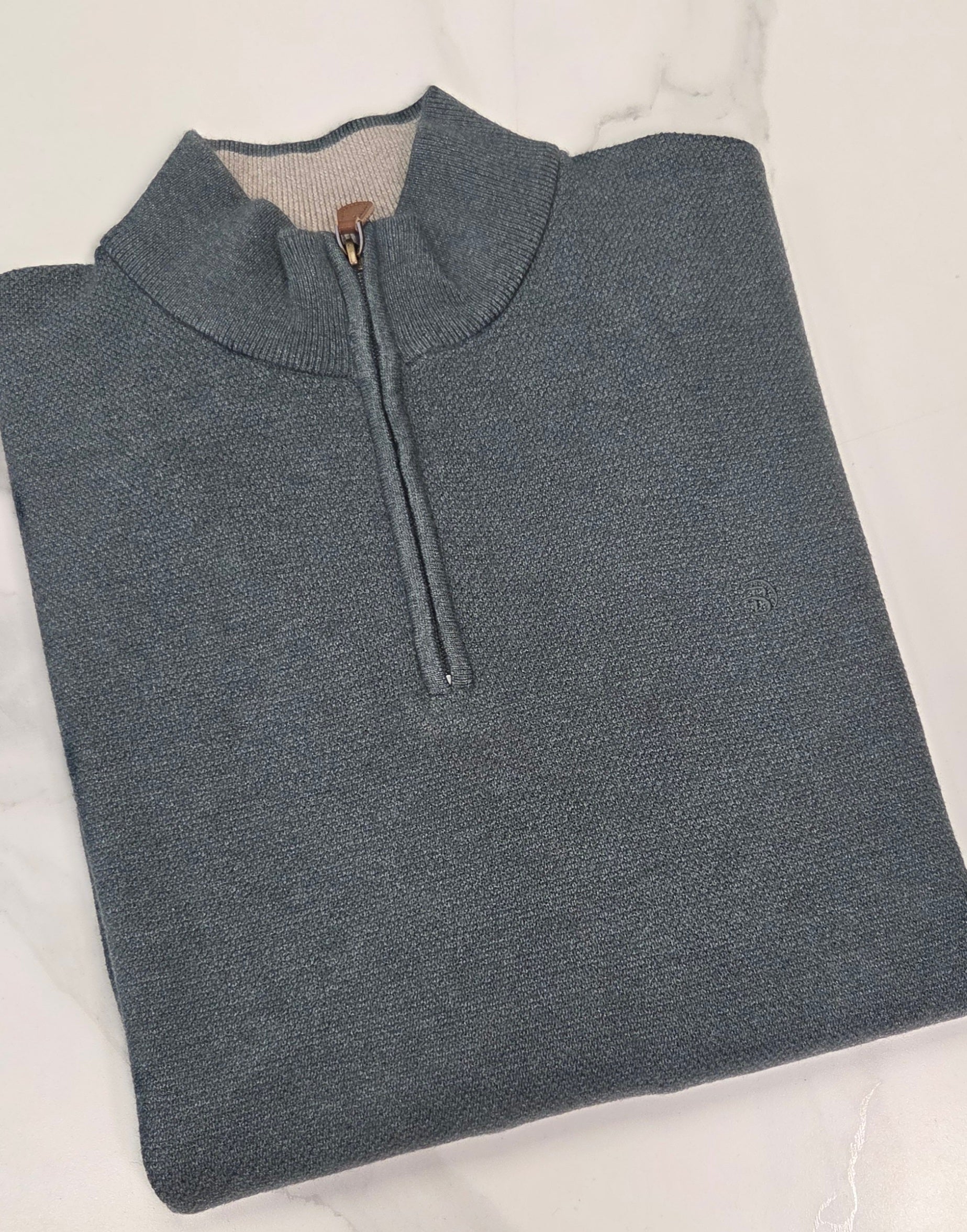 BENETTI QUINN 1/4 ZIP KNITWEAR - SAGE