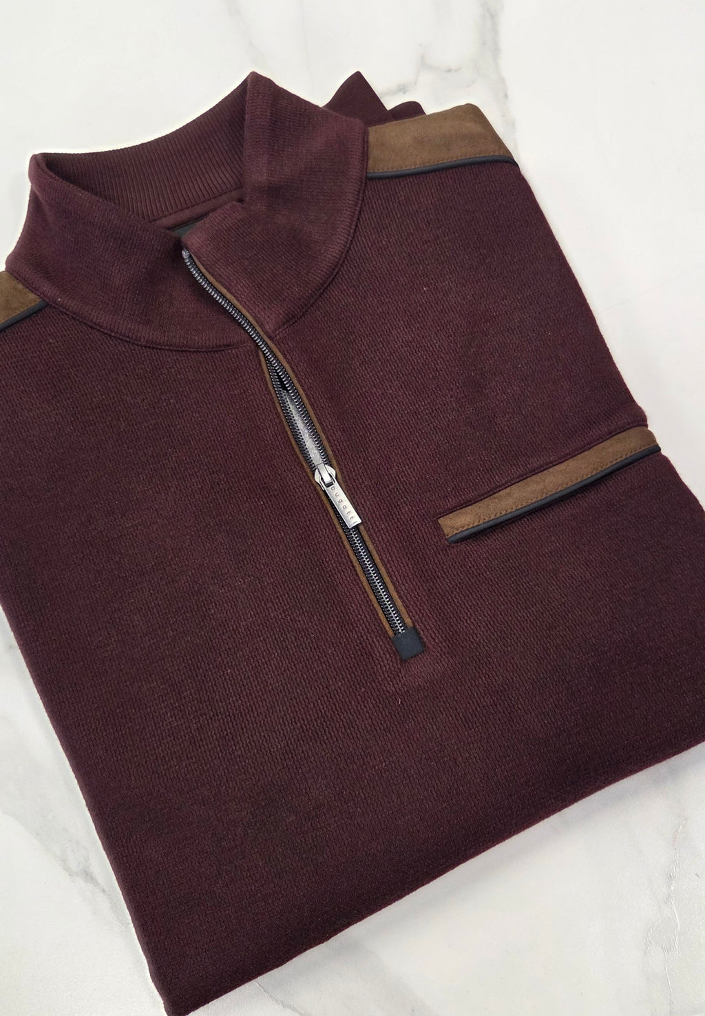 BUGATTI 1/4 ZIP TROYER SWEAT - BURGUNDY