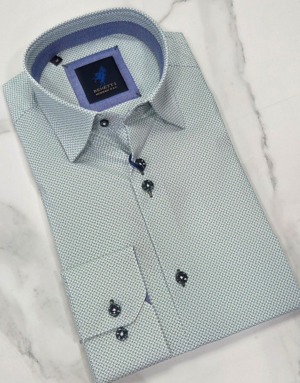 BENETTI ALEX PATTERN L/S SHIRT - GREEN