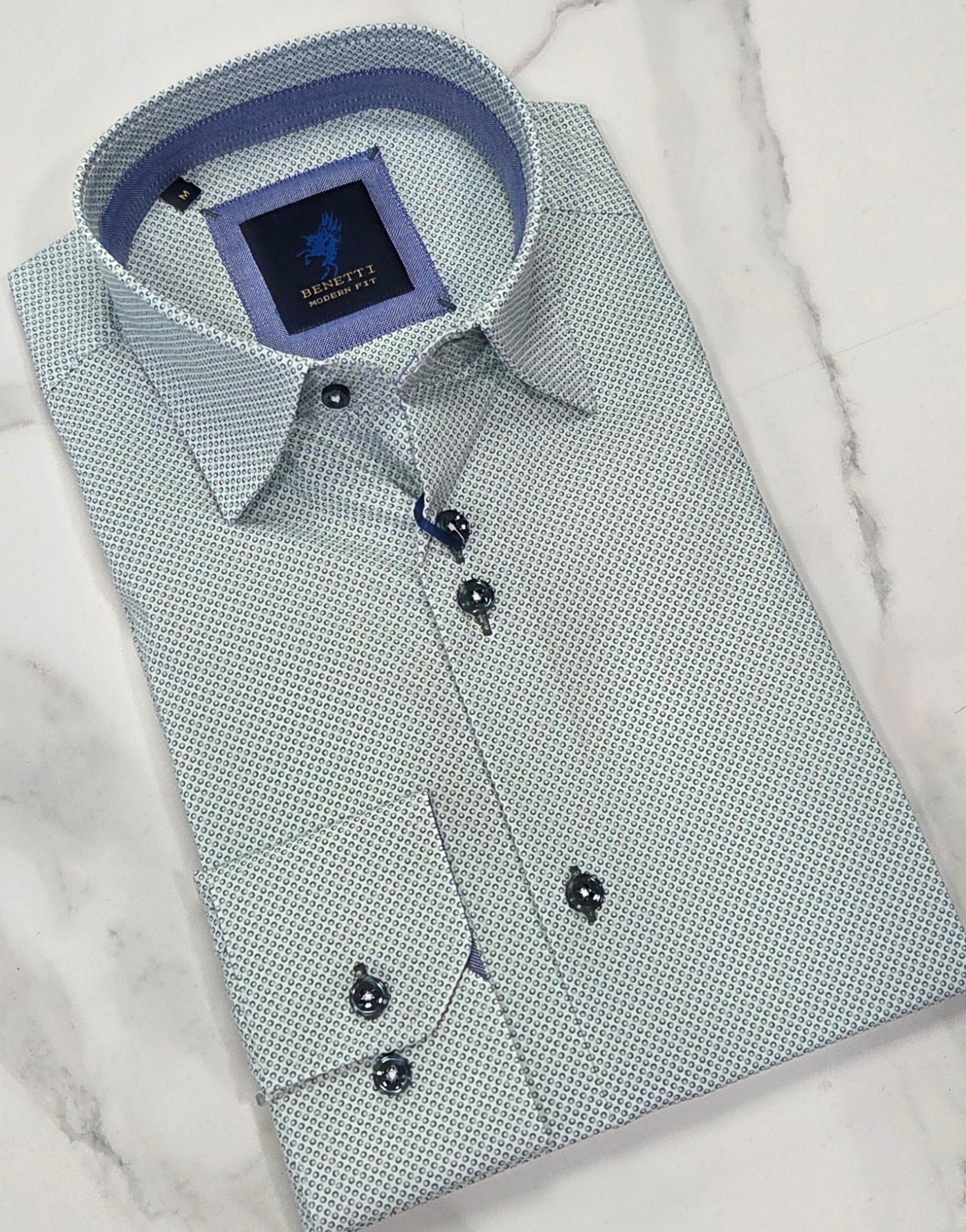 BENETTI ALEX PATTERN L/S SHIRT - GREEN