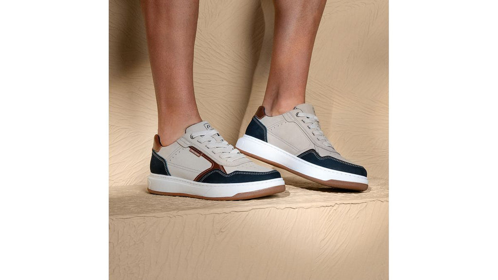 PEGADA NOBUCK RUNNER (111704-06) - LIGHT GREY/NAVY