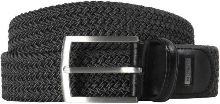 MONTI HAVANNA ELASTIC BRAIDED BELT - GREY