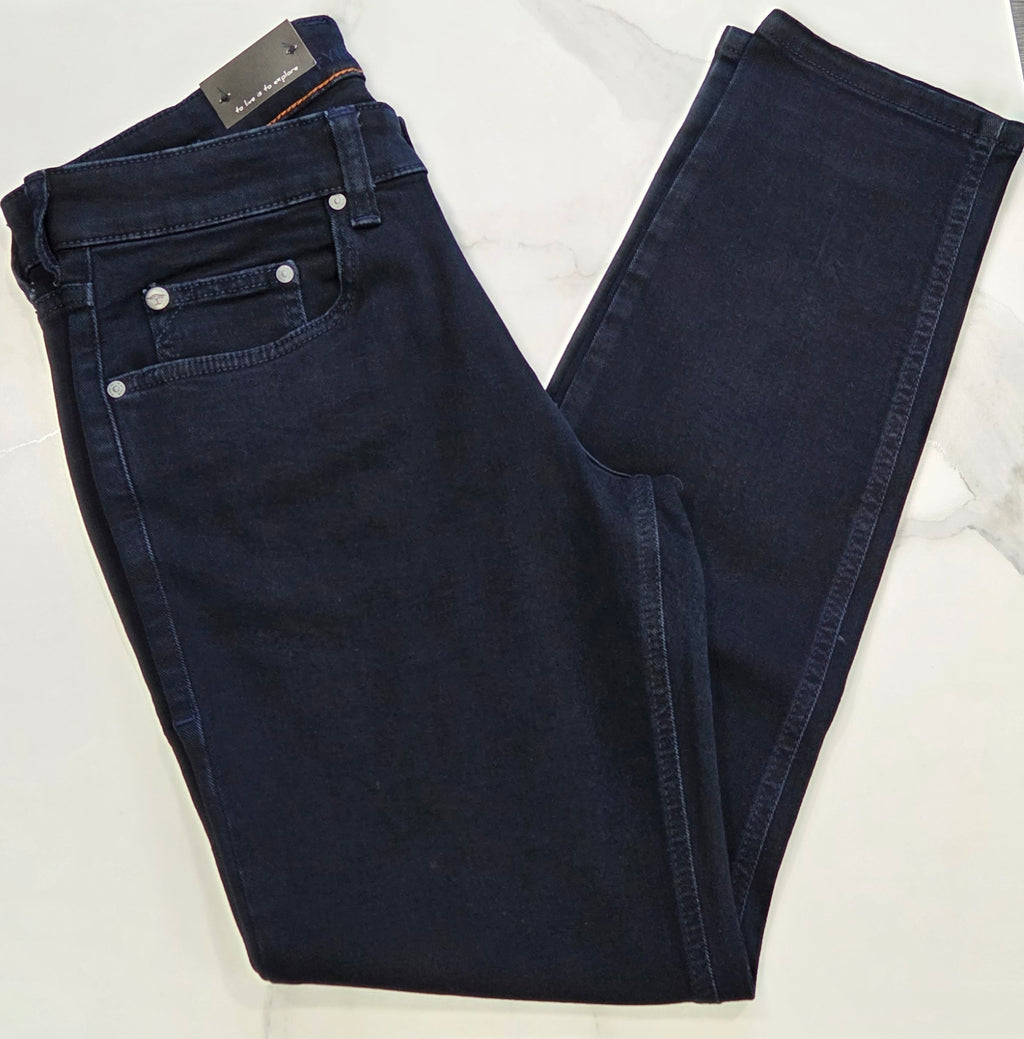 FYNCH HATTON STRETCH JEANS - BLUE/BLACK DENIM