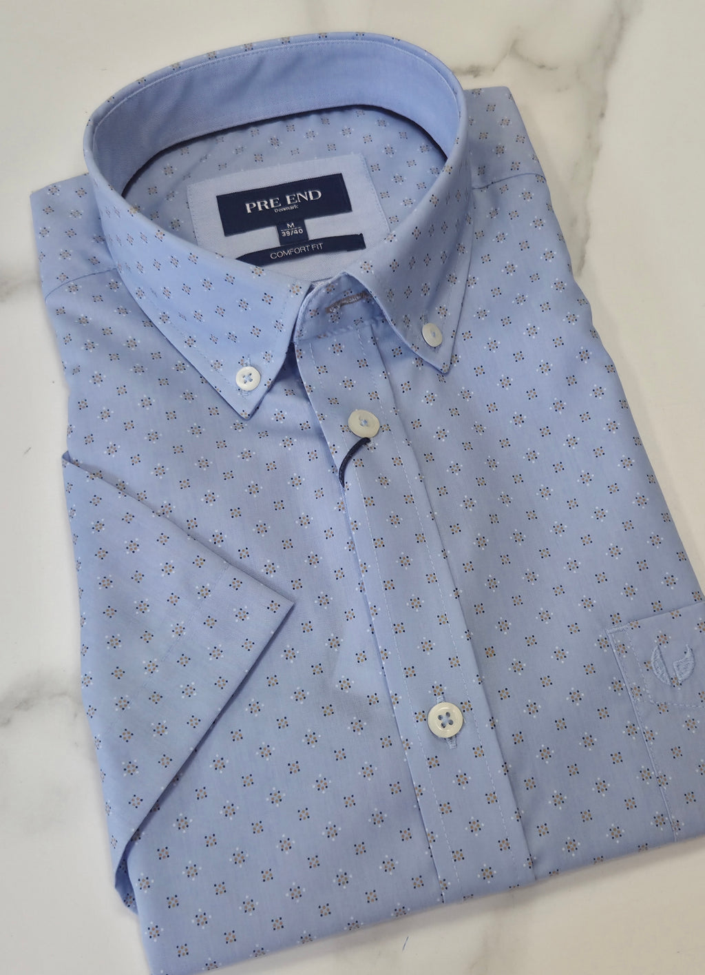PRE END NAPOLI PATTERN S/S SHIRT - BABY BLUE