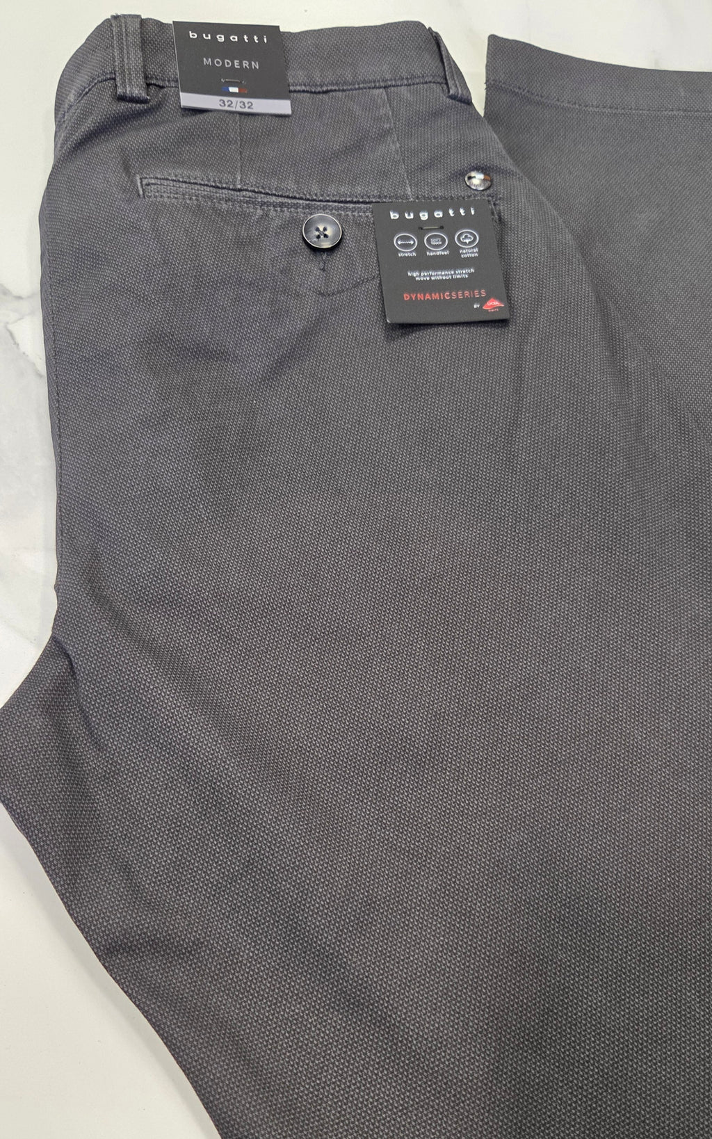 BUGATTI DYNAMIC STRETCH CHINO (26395F/260) - CHARCOAL