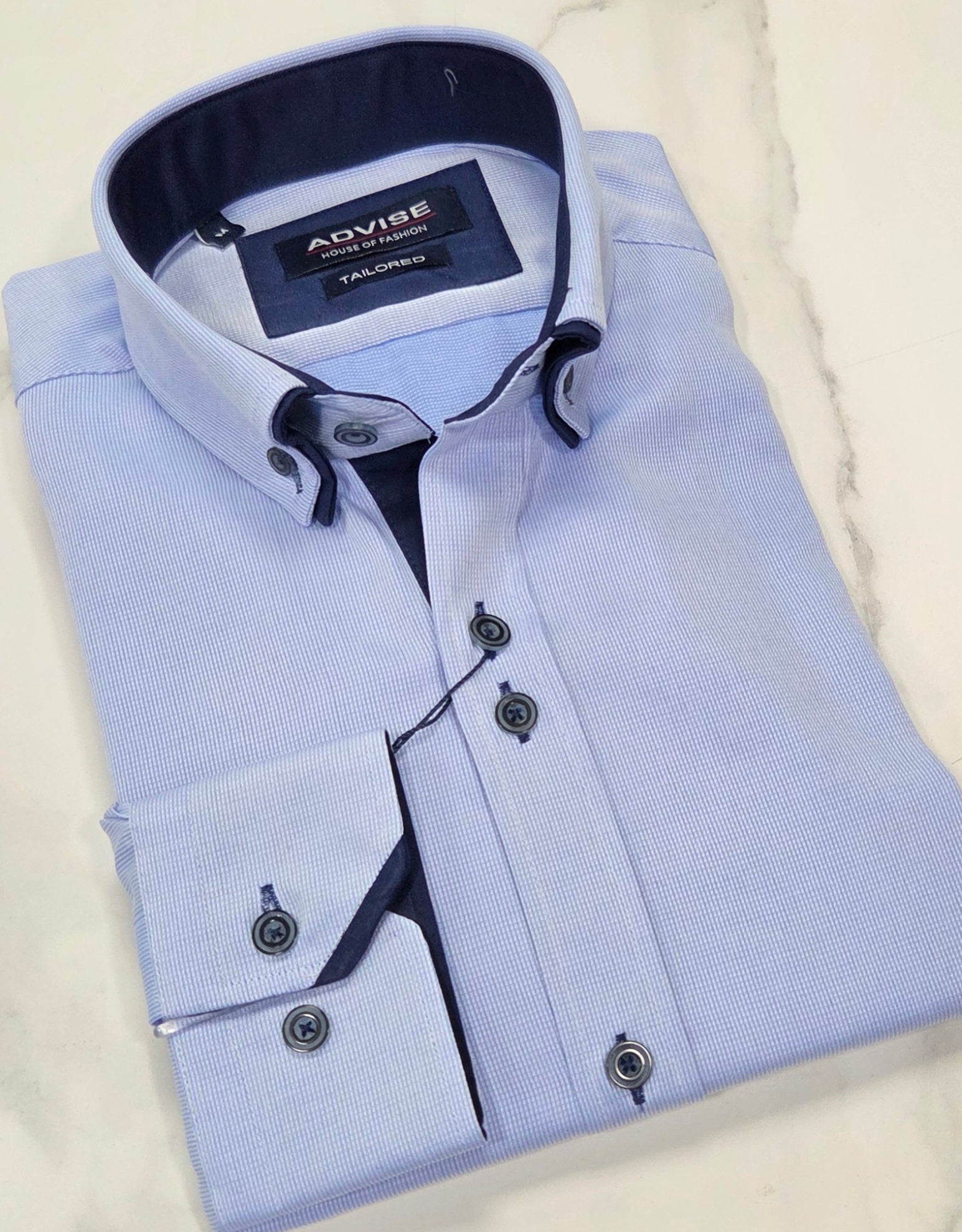 ADVISE DOUBLE COLLARFSHIRT (AD-896) - BLUE