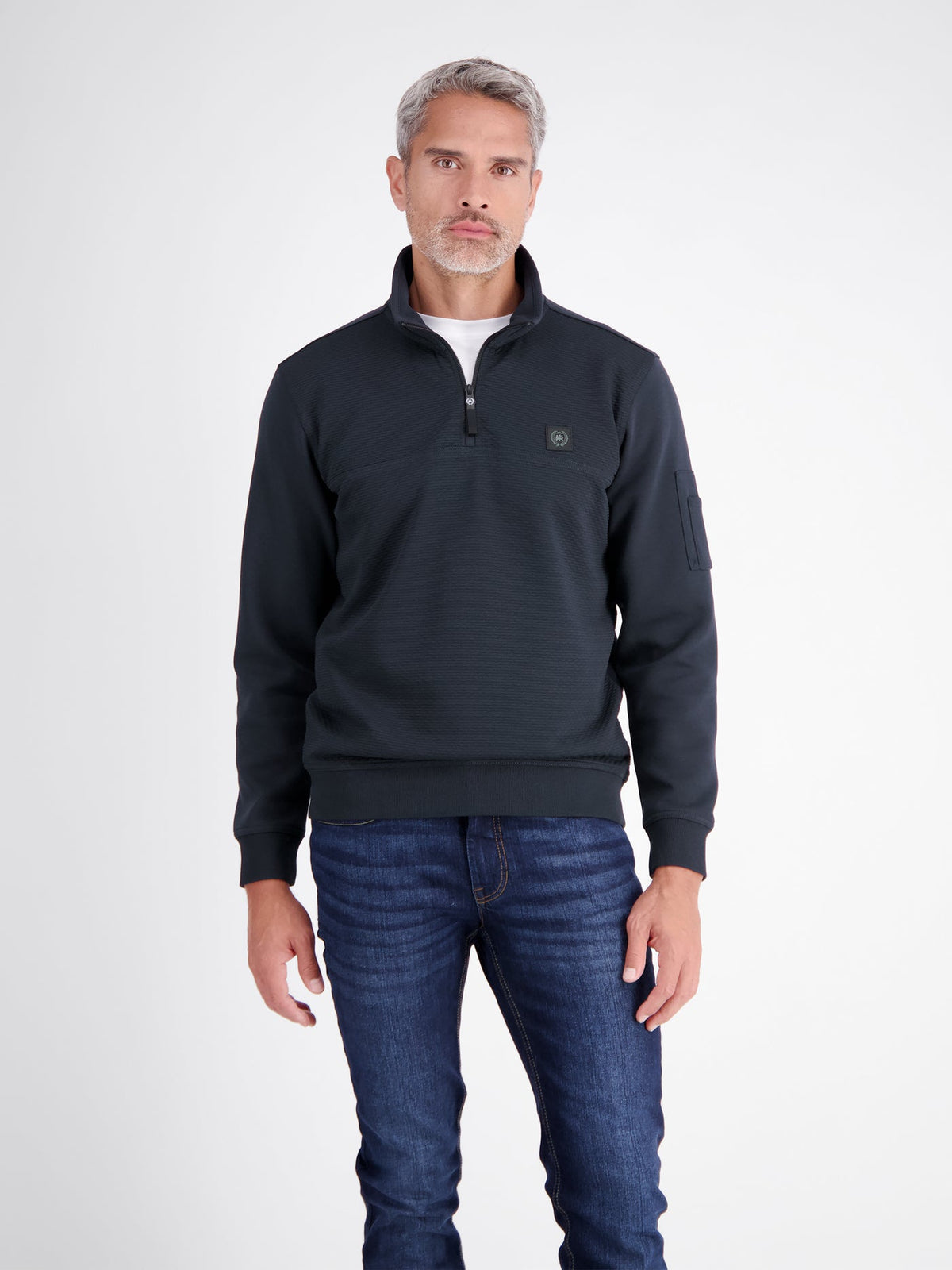 LERROS 1/4 ZIP TROYER SWEATSHIRT (2694422/485)- NAVY