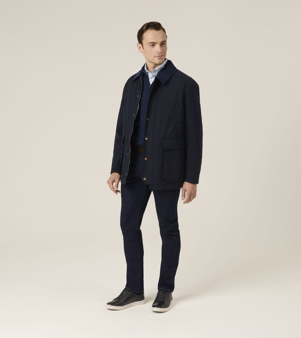 SKOPES RIBBLE WAX JACKET (MM5648) - NAVY