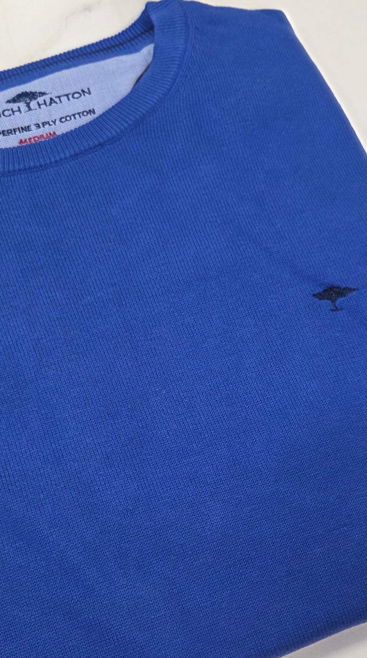 FYNCH FATTON O-NECK KNITWEAR - COBALT BLUE