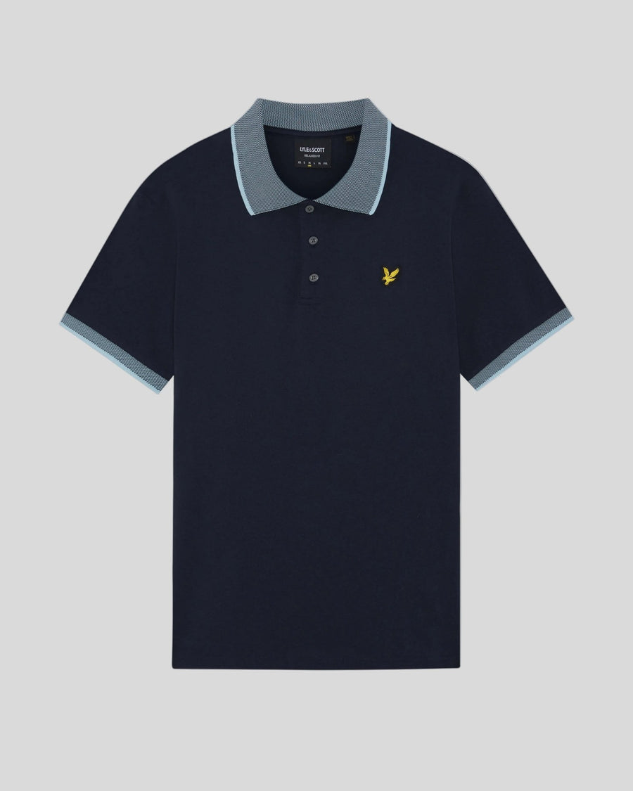 LYLE & SCOTT BIRDSEYE POLO SHIRT - NAVY/BLUE