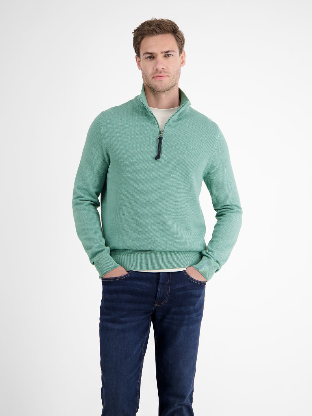 LERROS 1/4 ZIP KNITWEAR (2585413/429) - MINT