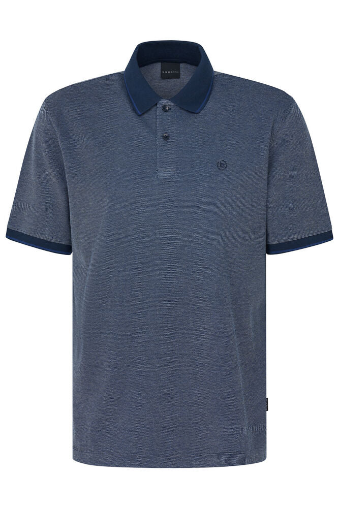 BUGATTI TEXTURED POLOSHIRT  - NAVY