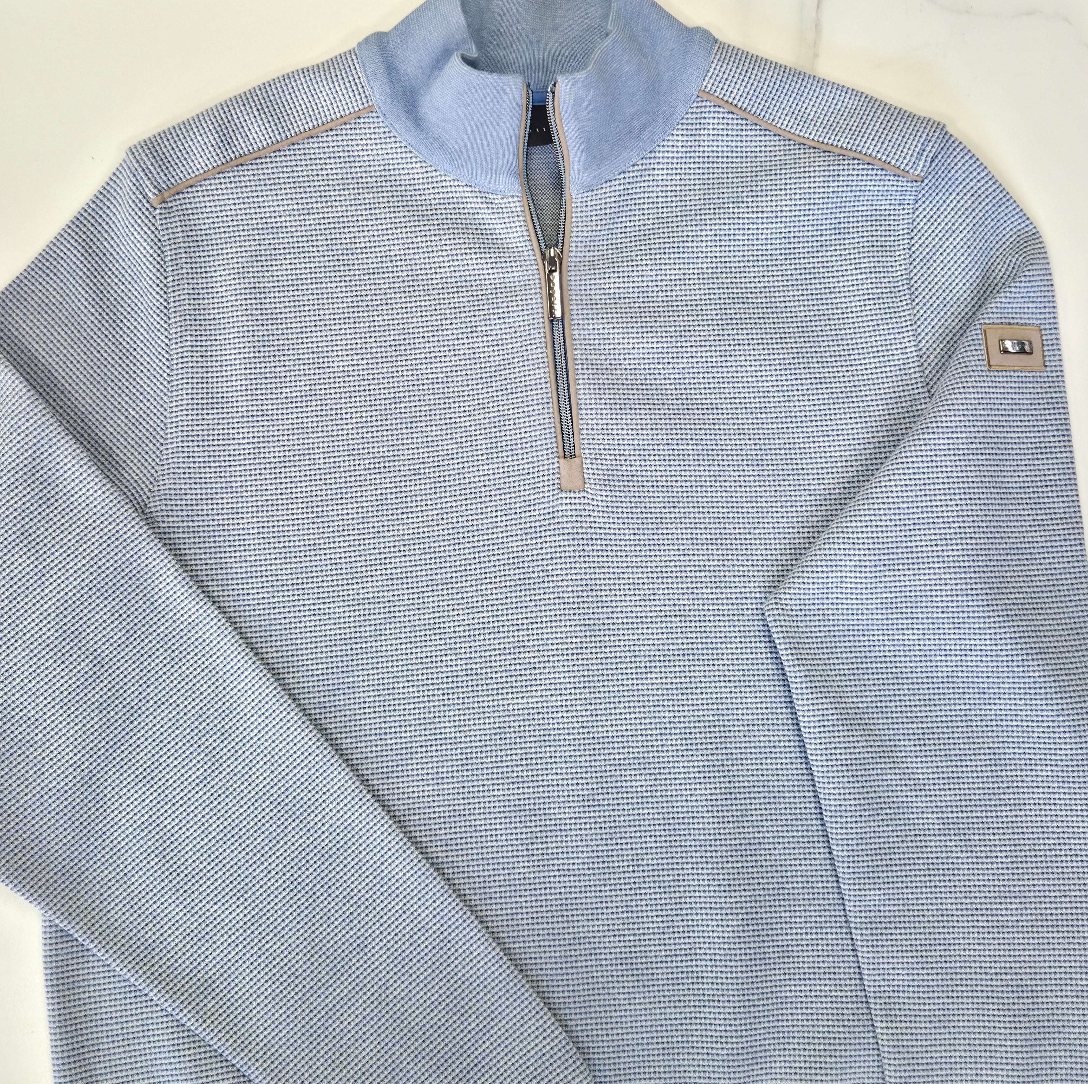 BUGATTI 1/4 ZIP SWEATSHIRT (15141E/320) - BABY BLUE