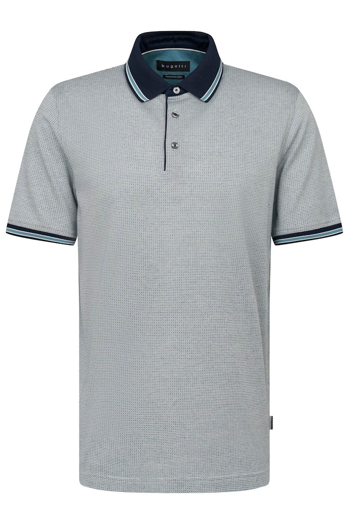 BUGATTI MERCERIZED COTTON POLOSHIRT - NAVY/TEAL