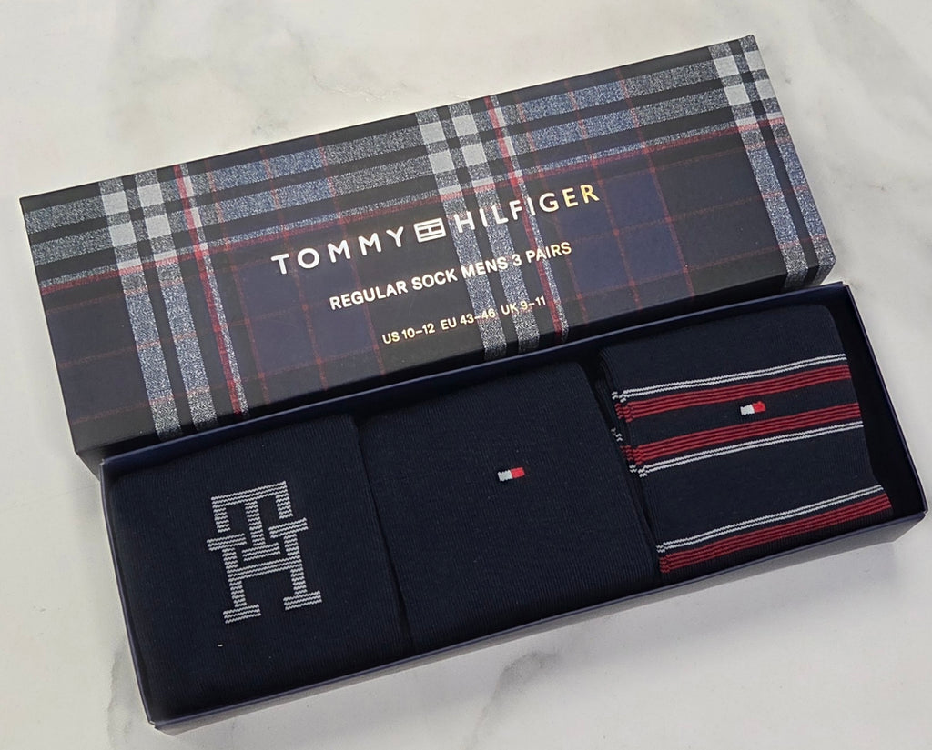 TOMMY HILFIGER MONOGRAM 3 PACK GIFT BOX - NAVY