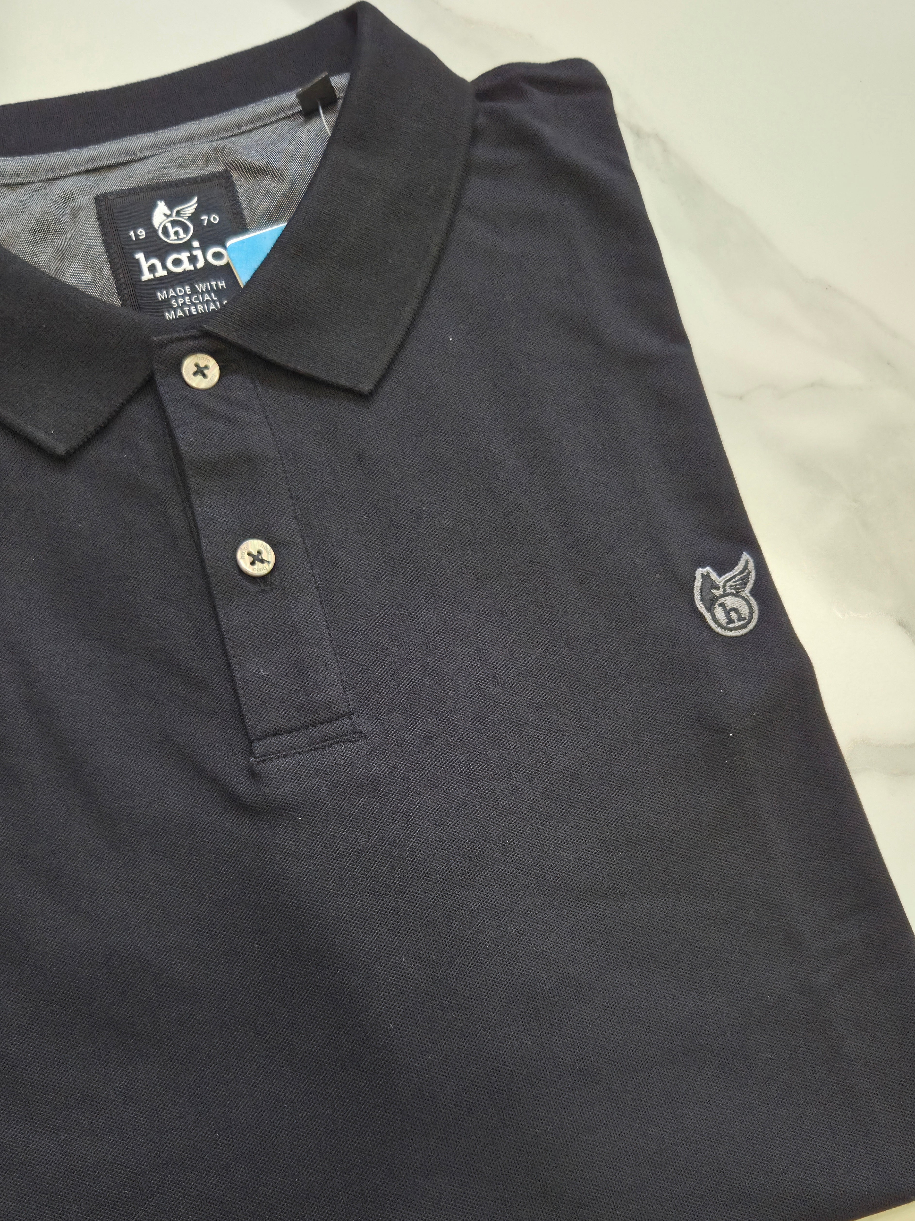 HAJO POLOSHIRT PLUS 3XL - 6XL- BLACK