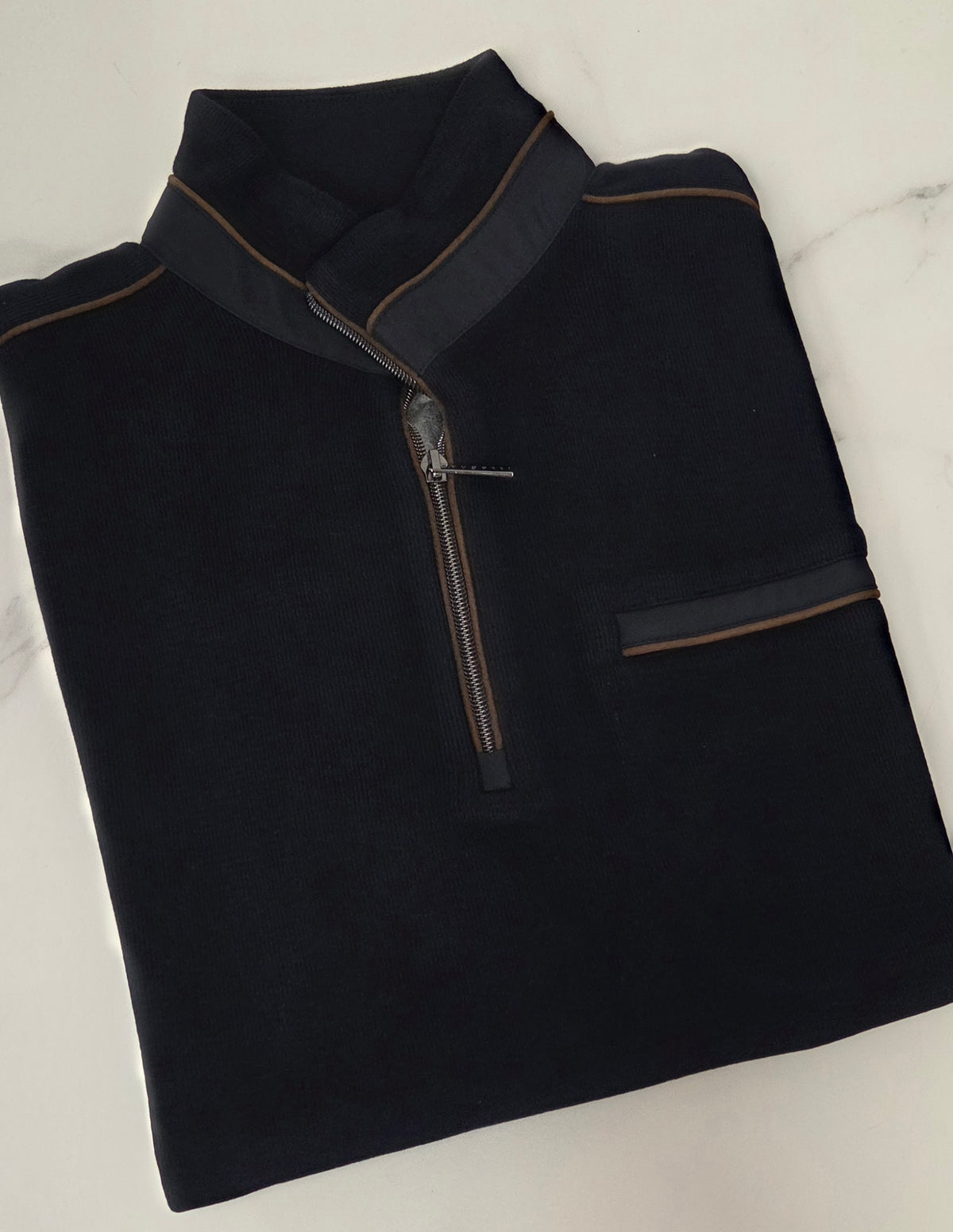 BUGATTI 1/4 ZIP SWEAT TROYER  - NAVY