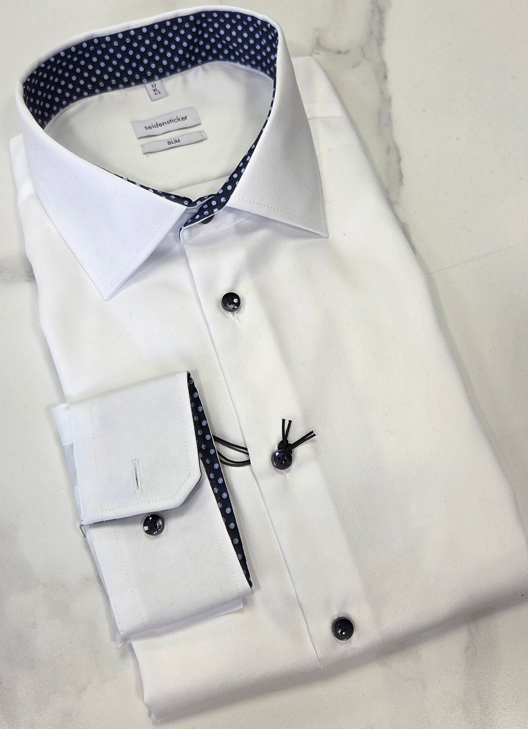 SEIDENSTICKER L/S SLIM FIT SHIRT 01.645330 - WHITE