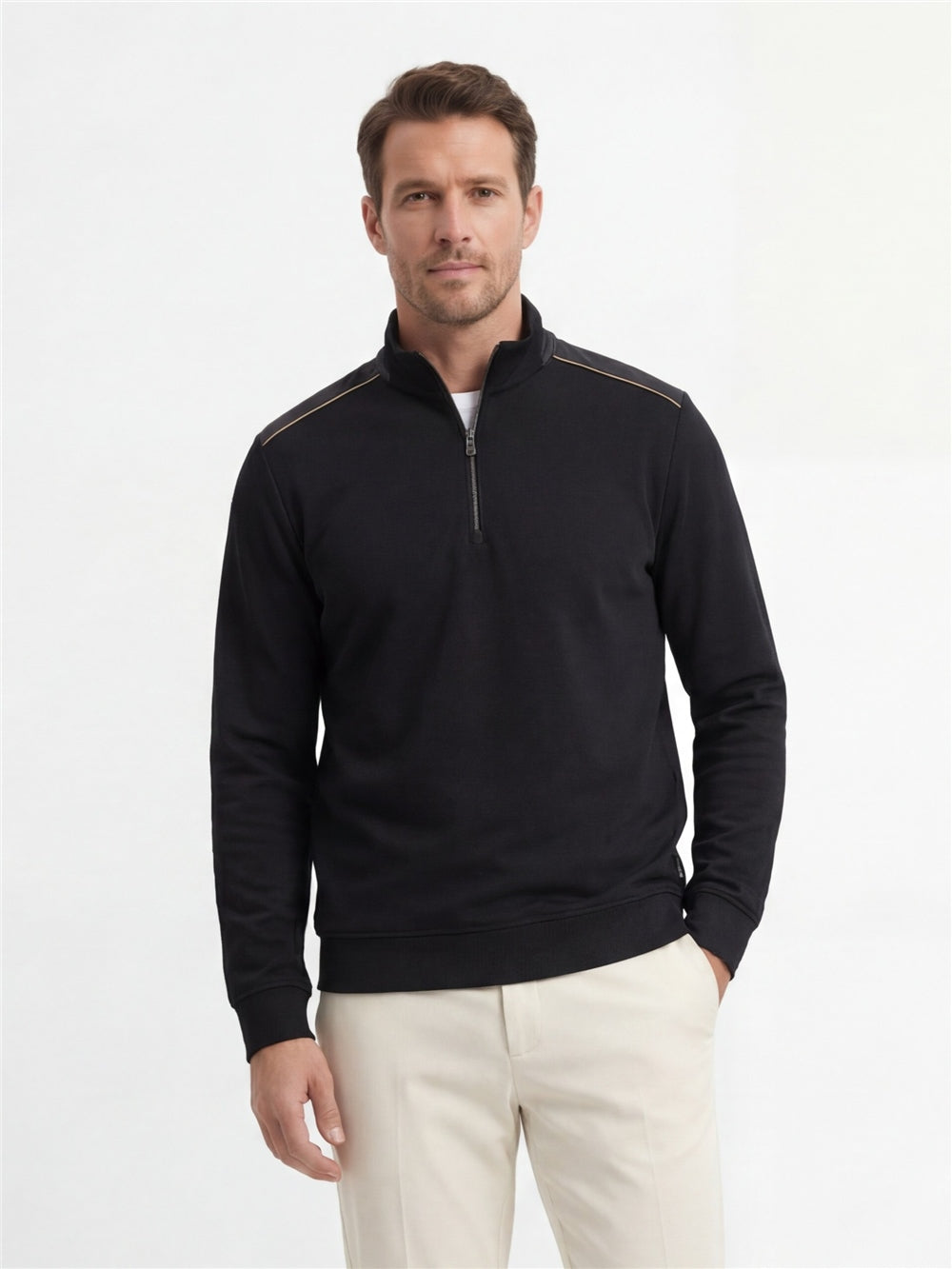 BUGATTI 1/4 ZIP SWEATSHIRT (15123E/390) - NAVY