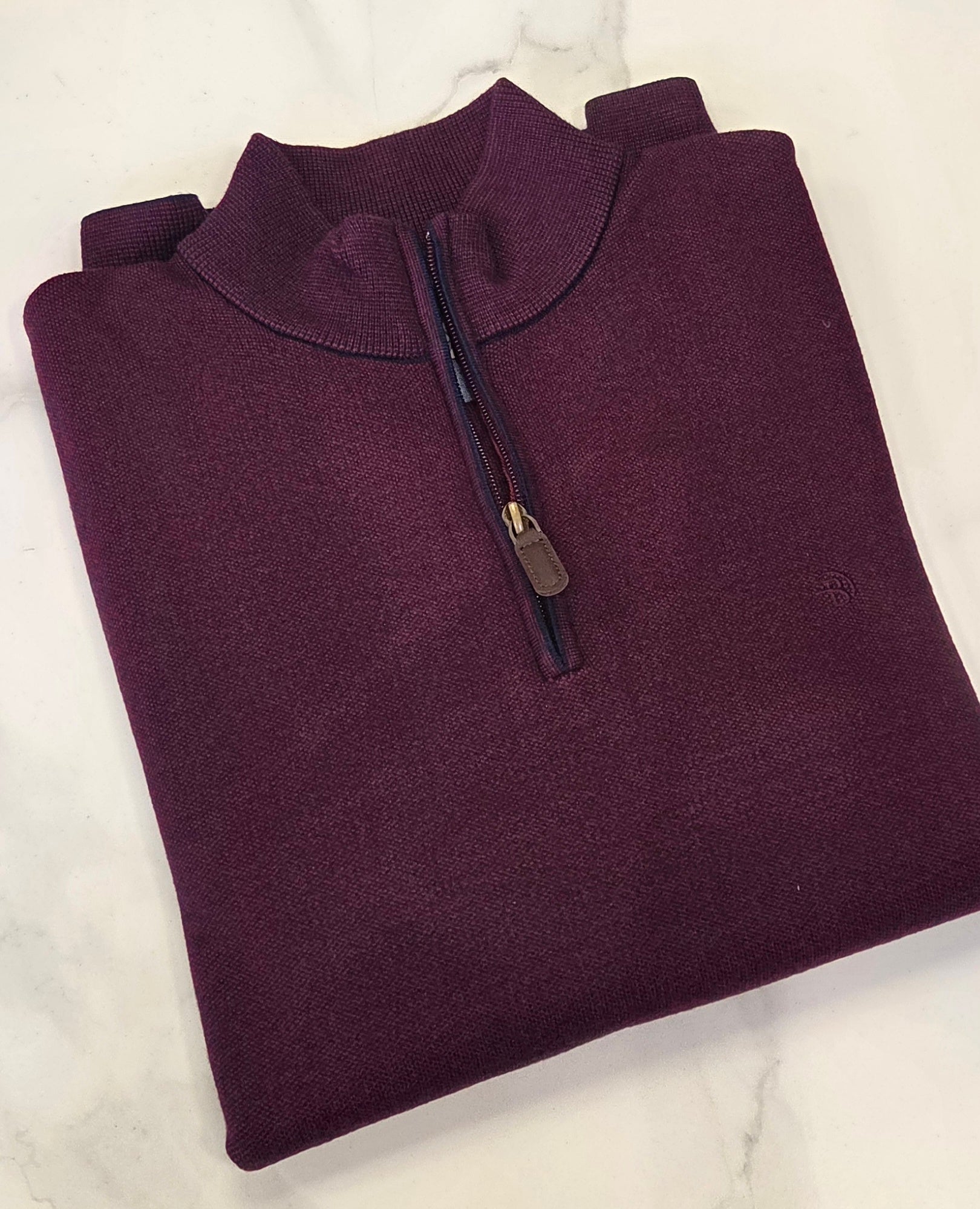 BENETTI JULIUS 1/4 ZIP KNITWEAR - WINE