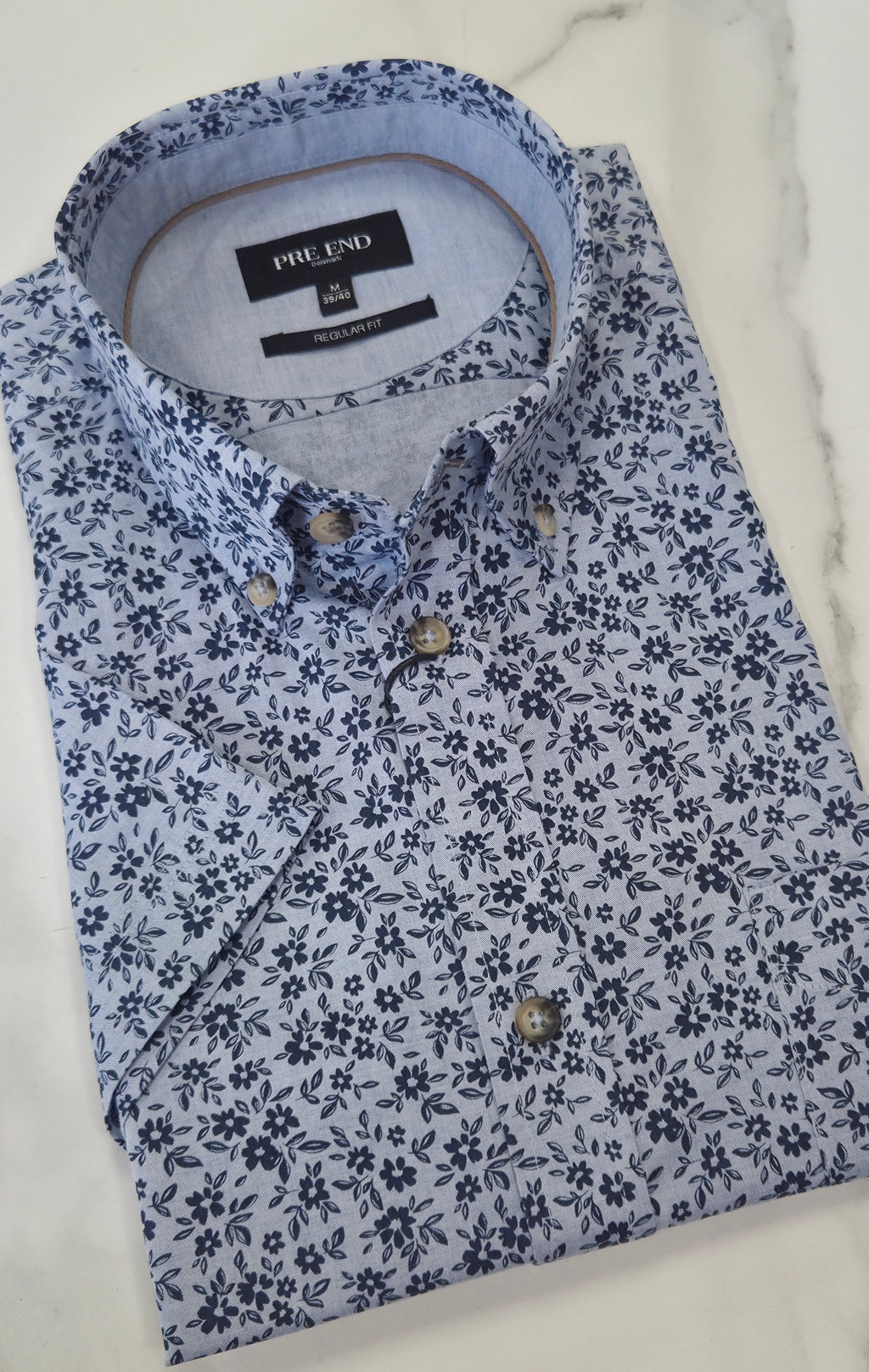 PRE END CHRIS FLORAL S/S SHIRT - BLUE/NAVY