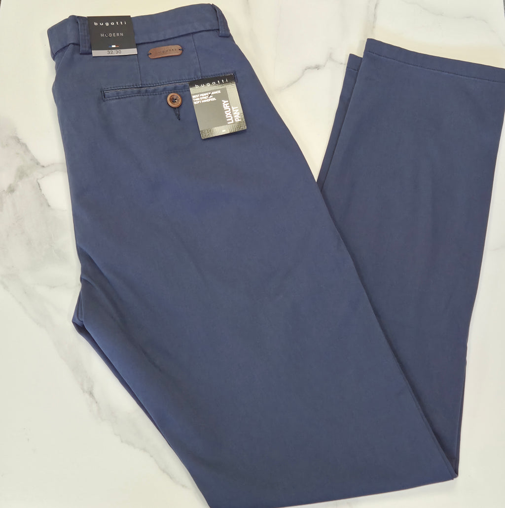 BUGATTI LUXURY STRETCH CHINO (16224E/370) - NAVY BLUE