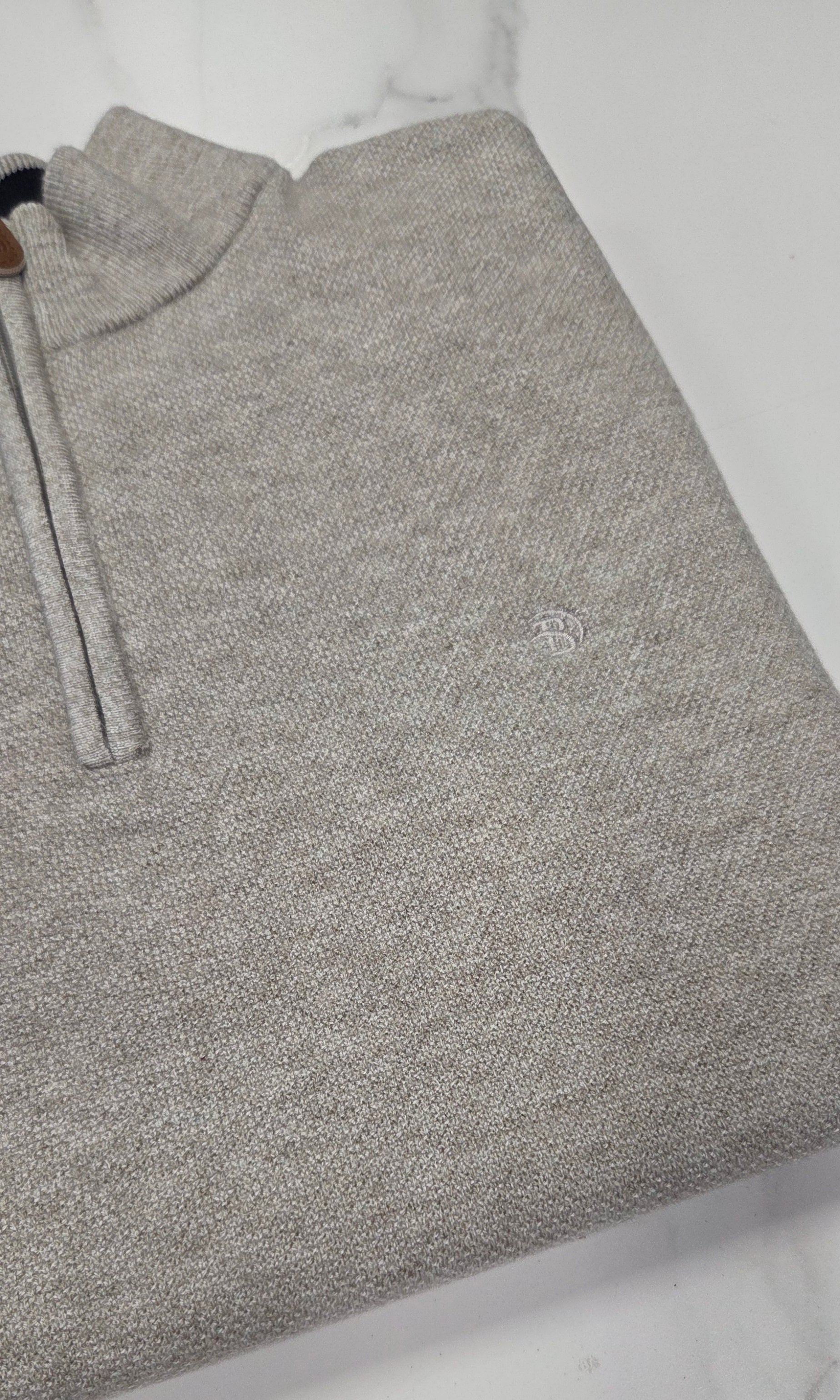 BENETTI QUINN 1/4 ZIP KNITWEAR - BEIGE