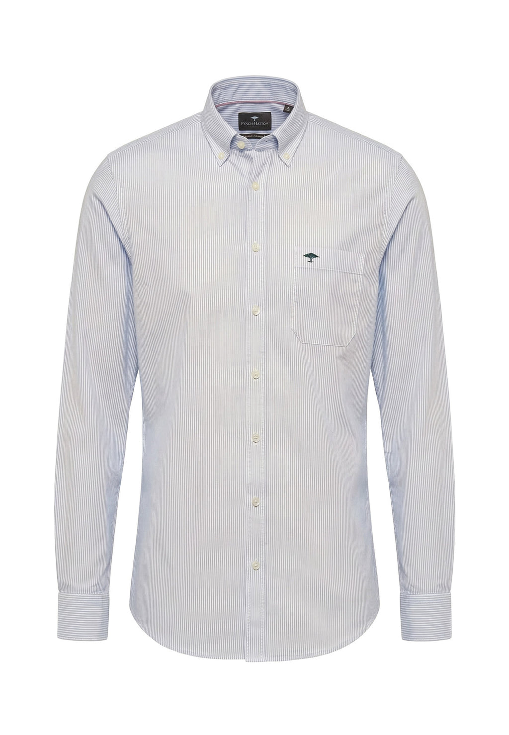 FYNCH HATTON OXFORD STRIPE L/S SHIRT  - BLUE/WHITE