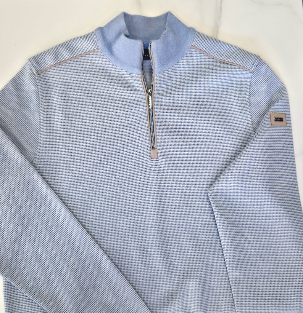 BUGATTI 1/4 ZIP SWEATSHIRT (15141E/320) - BABY BLUE