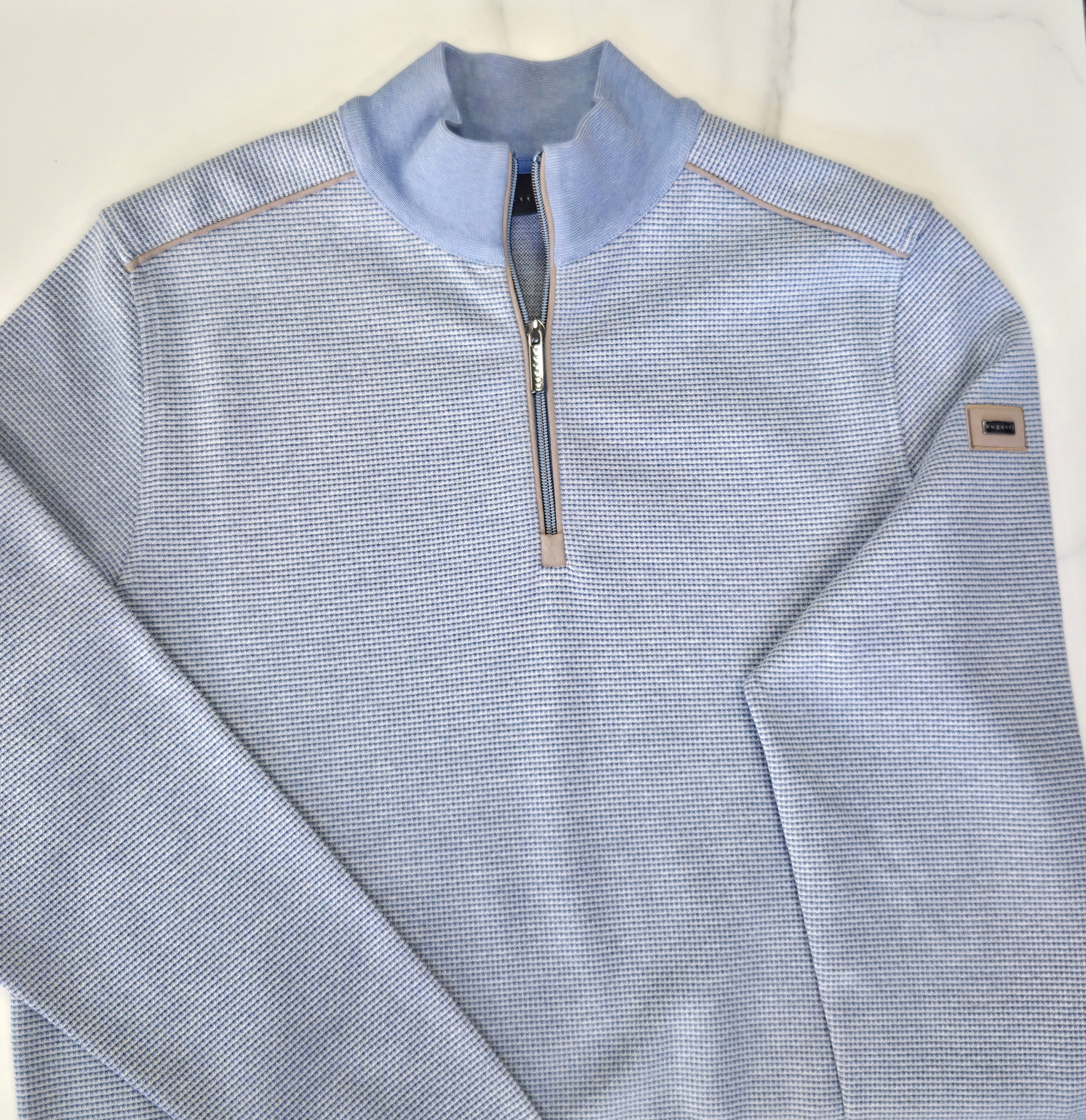 BUGATTI 1/4 ZIP SWEATSHIRT (15141E/320) - BABY BLUE