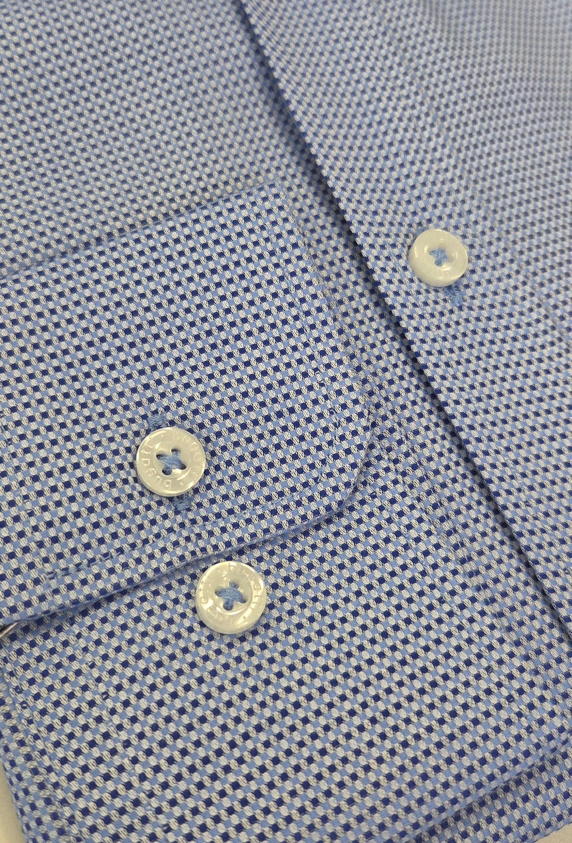 BUGATTI PATTERN L/S SHIRT (28714F/390) - BLUE MIX