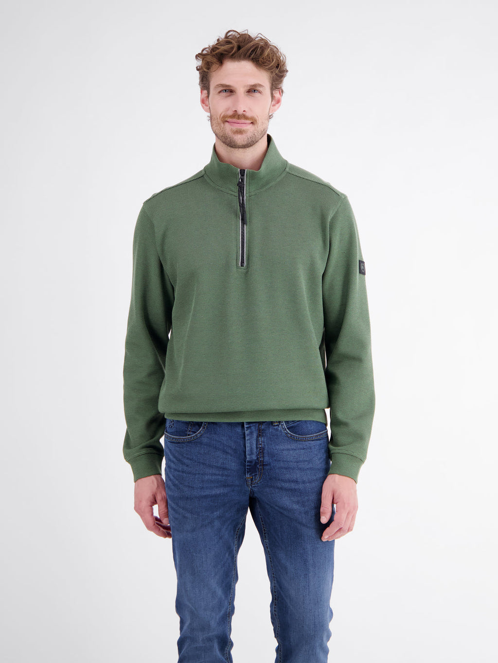 LERROS SELANIK 1/4 ZIP TROYER SWEATSHIRT - GREEN