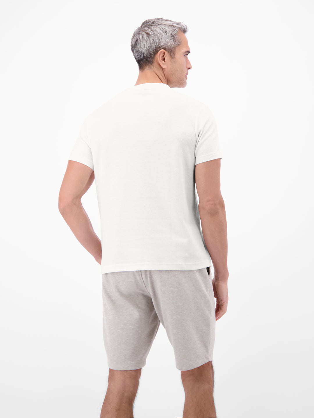 LERROS TEXTURED CREW T-SHIRT- WHITE