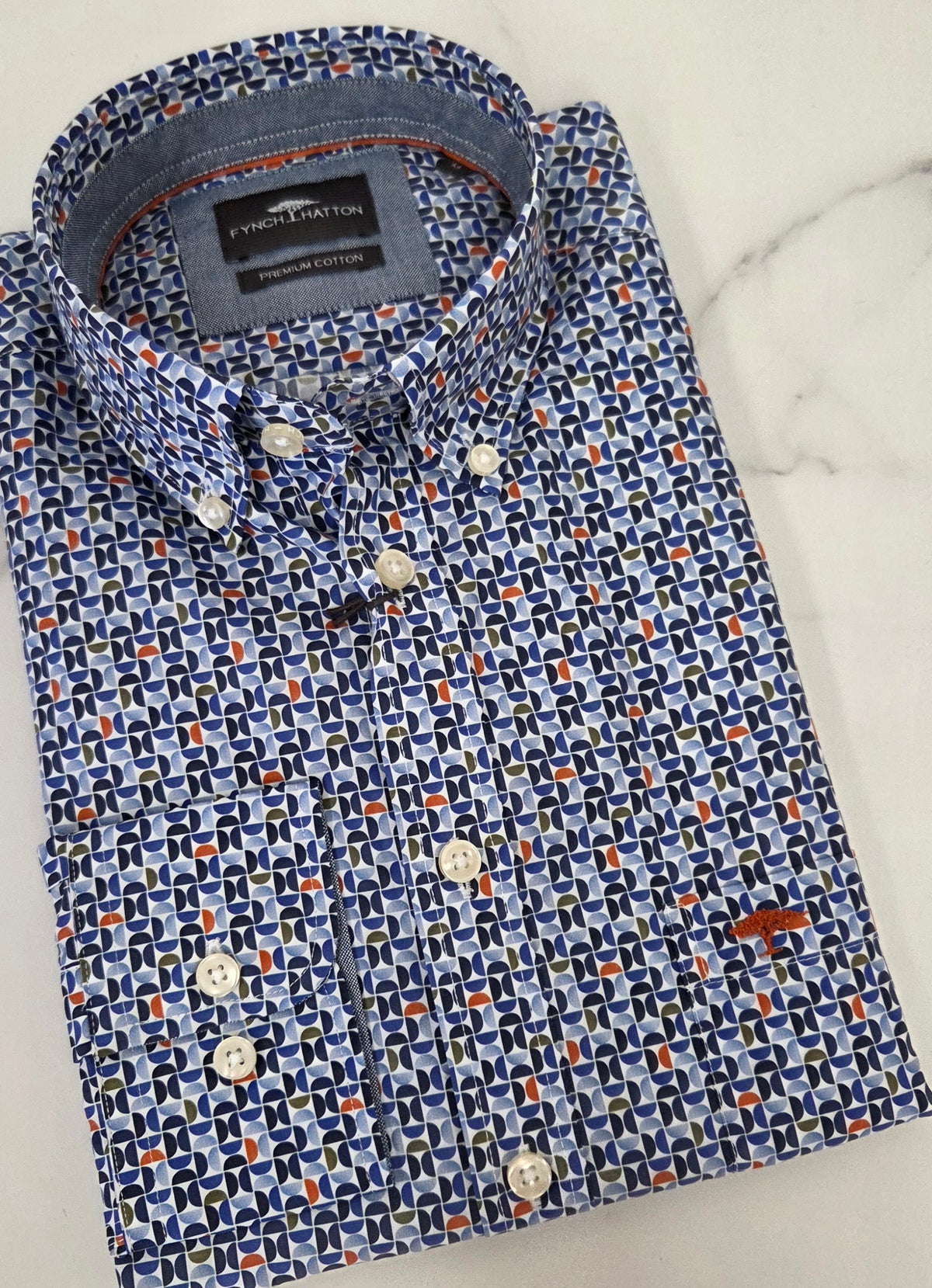 FYNCH HATTON RETRO PRINT SHIRT - MULTI