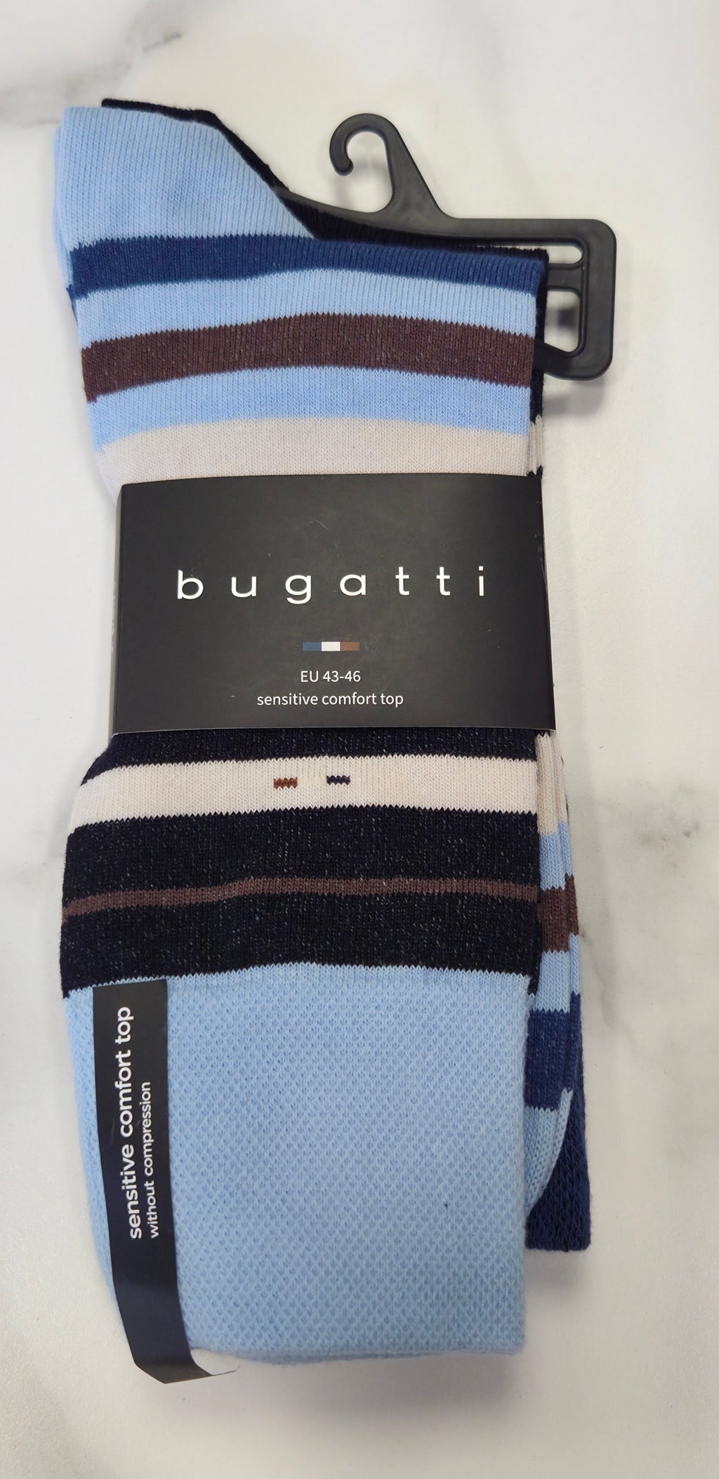 BUGATTI 2 PACK SOCK STRIPE (61135) - BLUE/NAVY
