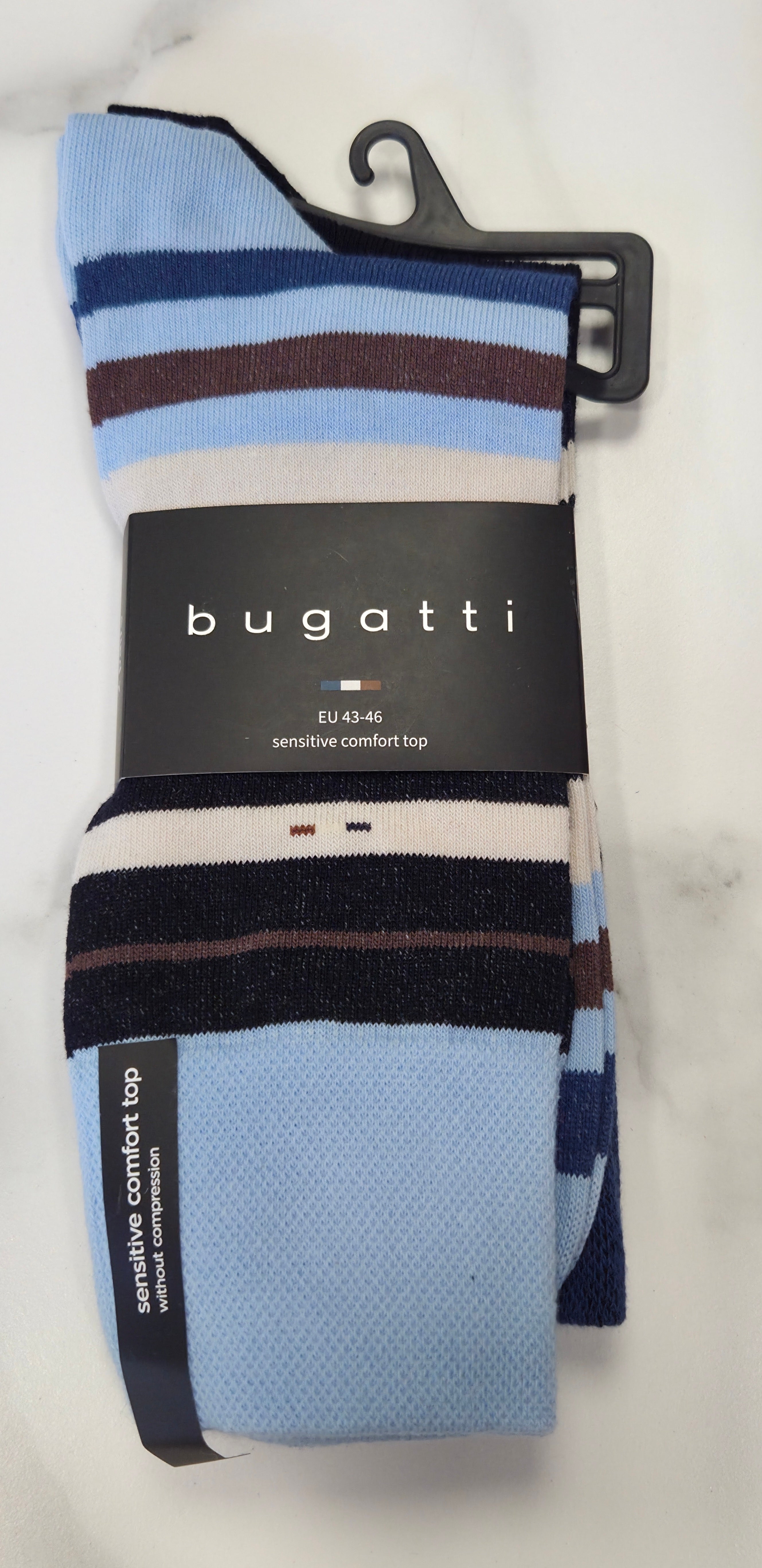 BUGATTI 2 PACK SOCK STRIPE (61135) - BLUE/NAVY