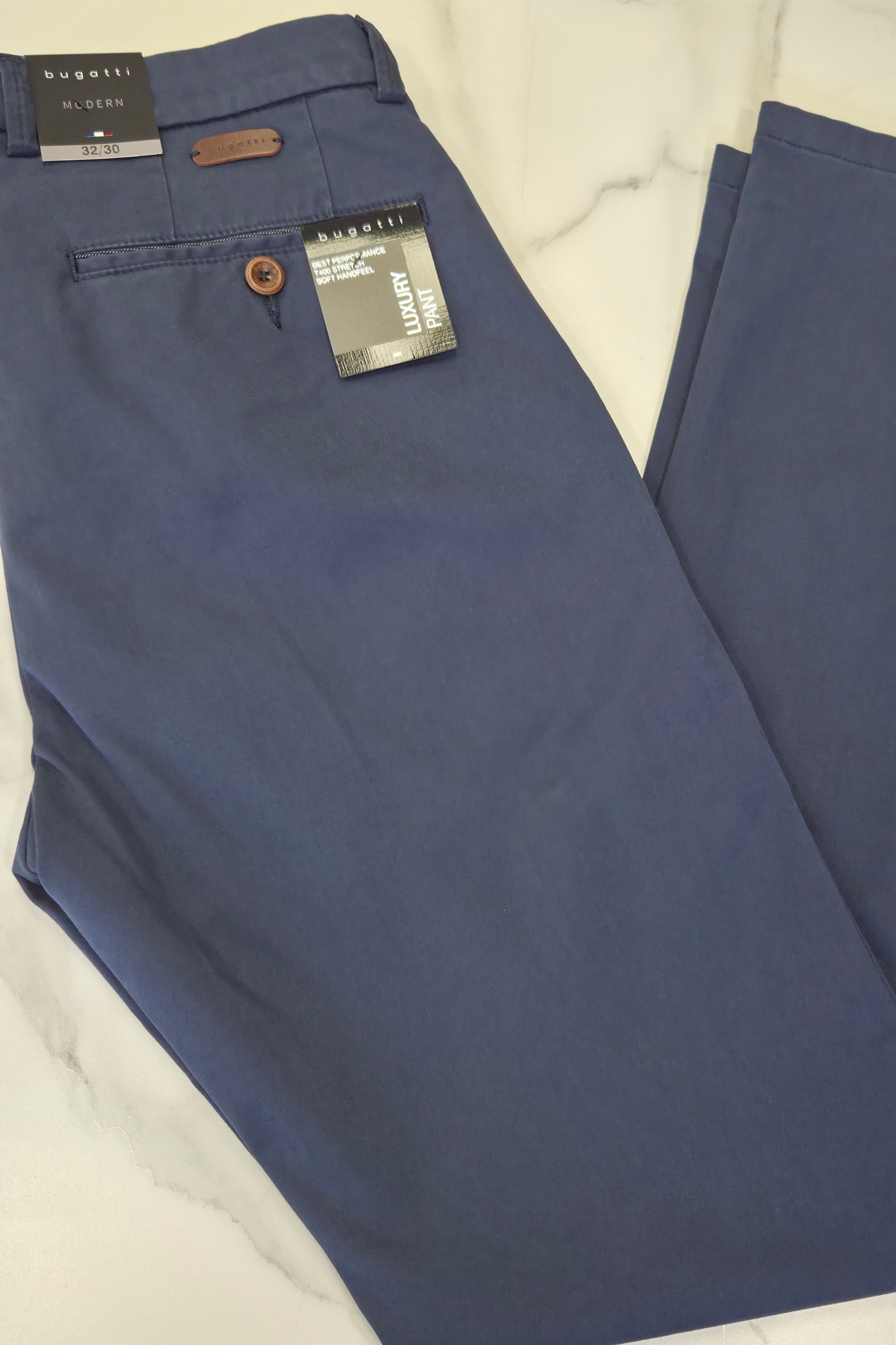 BUGATTI LUXURY STRETCH CHINO (16224E/370) - NAVY BLUE