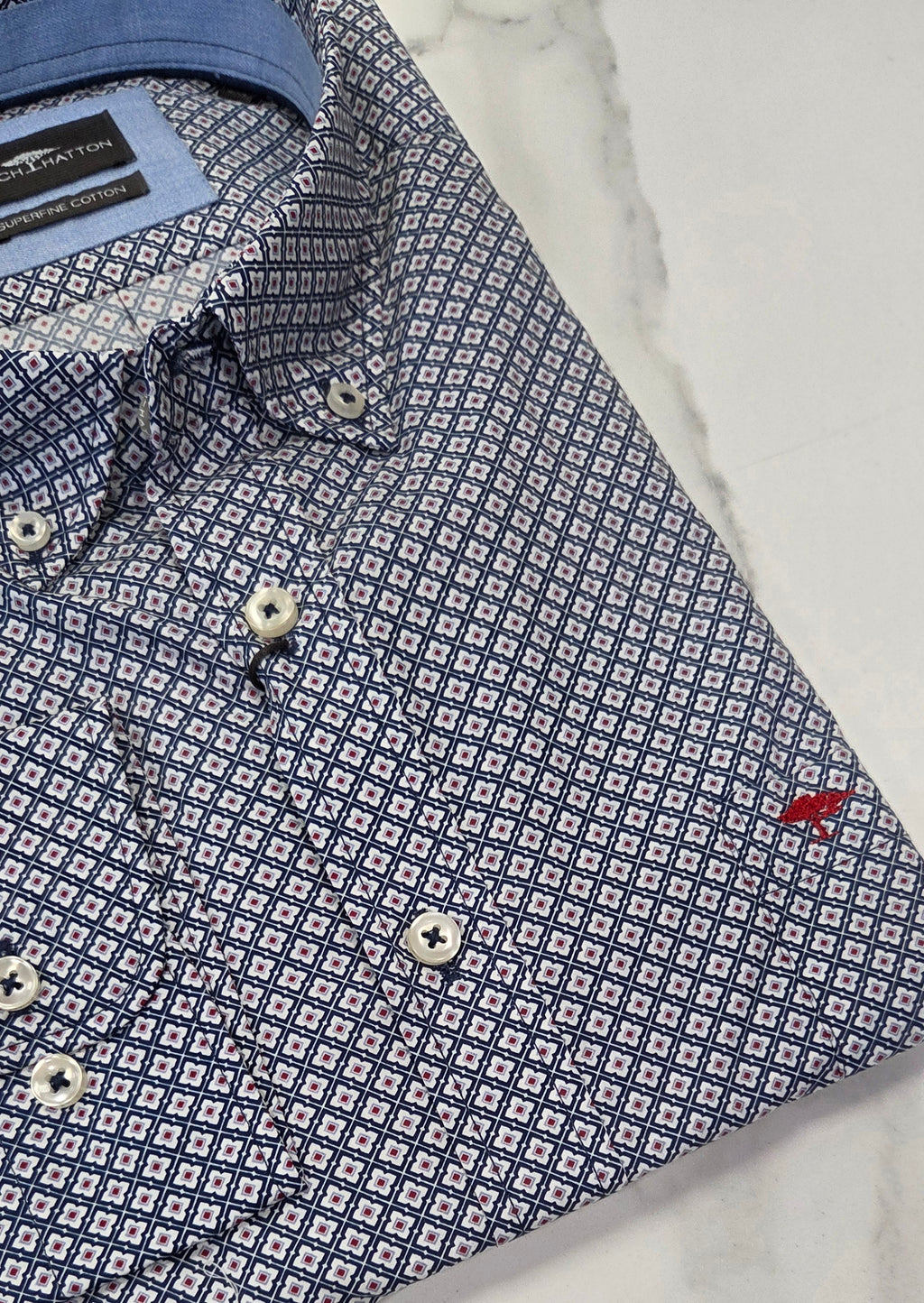 FYNCH HATTON GEOMETRIC PRINT L/S SHIRT (16108800/661) - MULTI