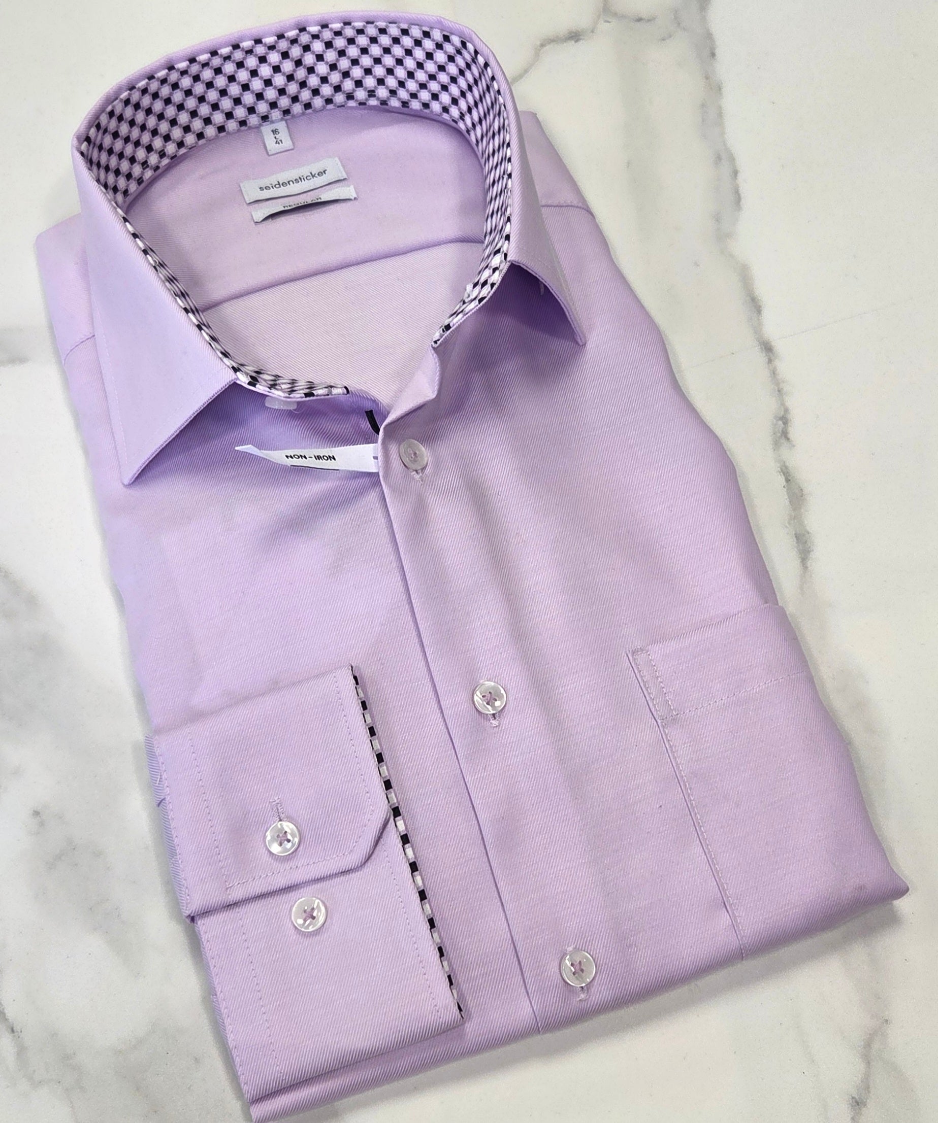 SEIDENSTICKER L/S SHIRT REGULAR FIT (01.147260/82) - LILAC