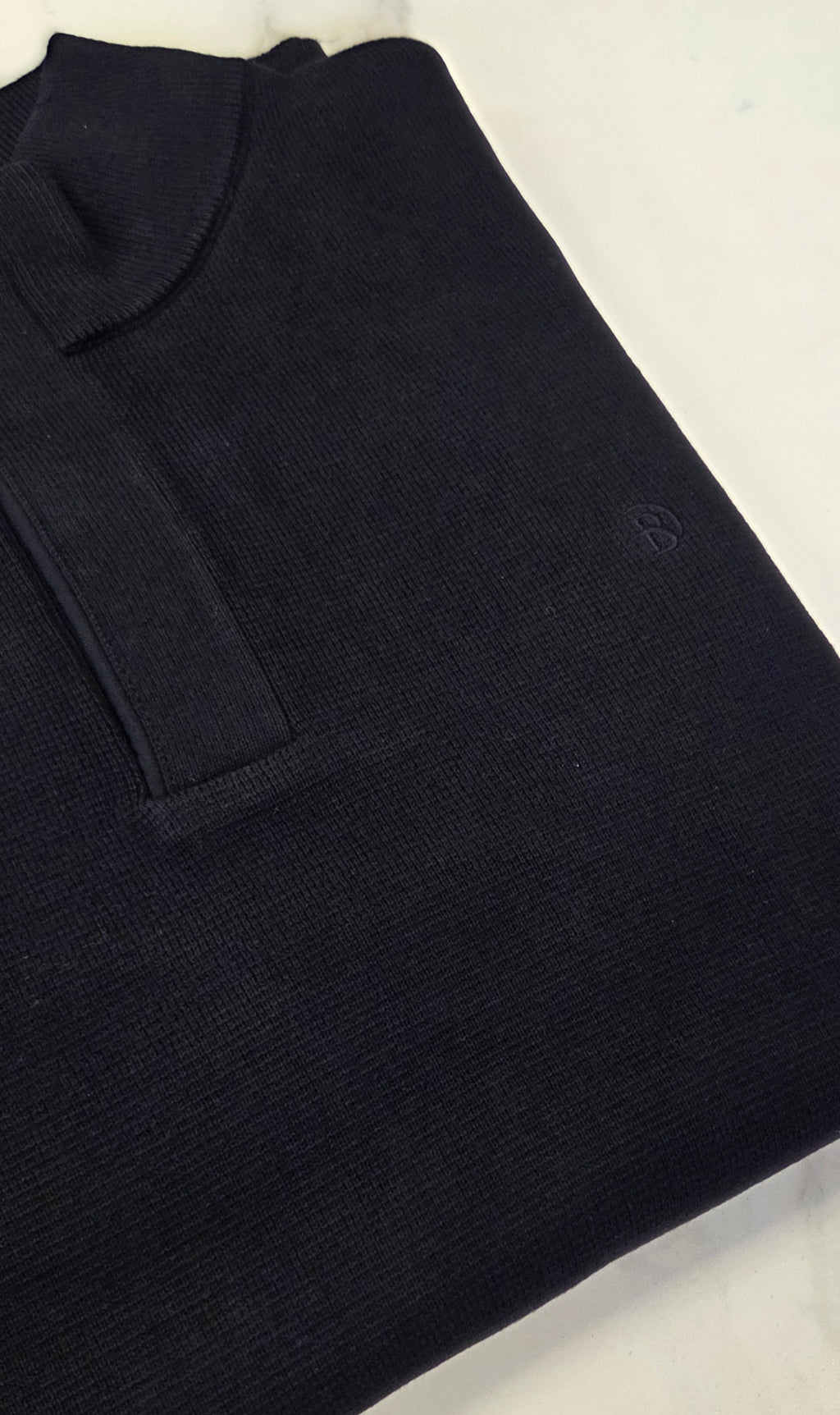 BENETTI ROSS 1/4 ZIP/BUTTON KNITWEAR - NAVY
