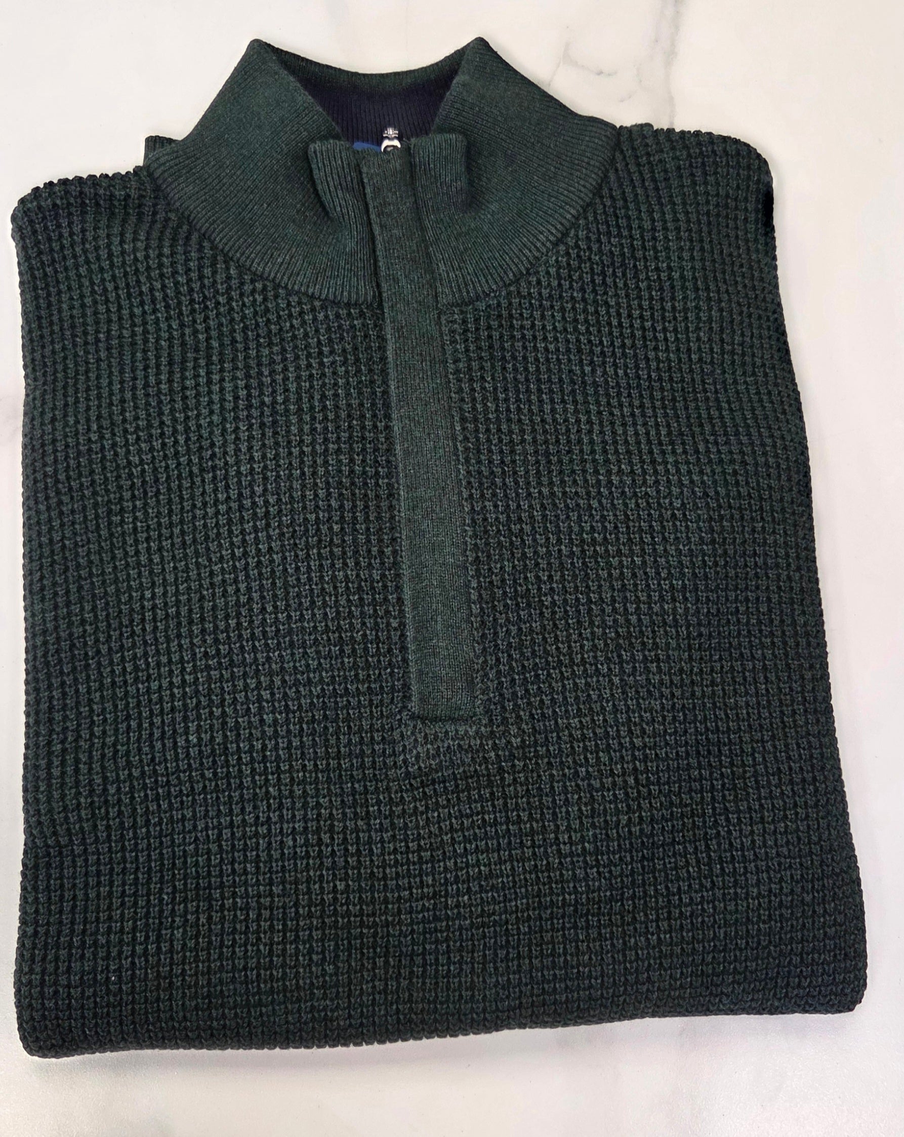 BAILEYS TEXTURED 1/4 ZIP KNITWEAR - KHAKI
