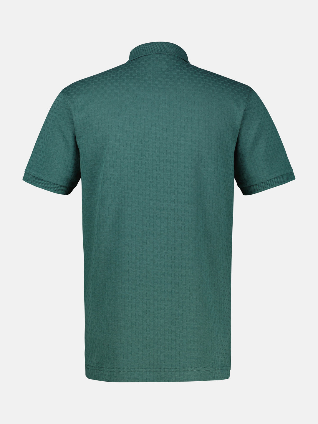 LERROS JAQUARD ZIP POLO SHIRT  - TEAL