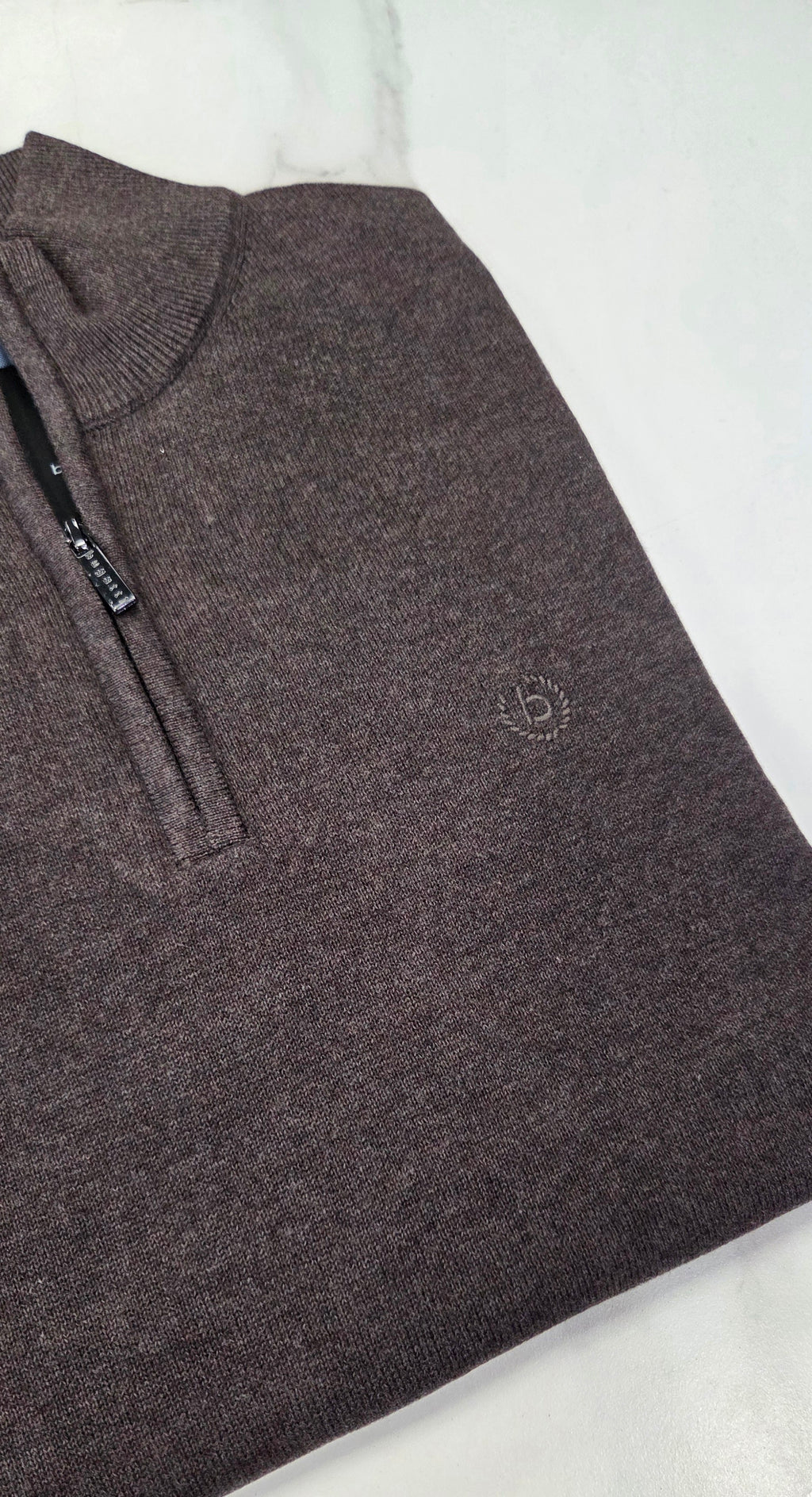 BUGATTI 1/4 ZIP KNITWEAR (25529F/90) - MOCHA
