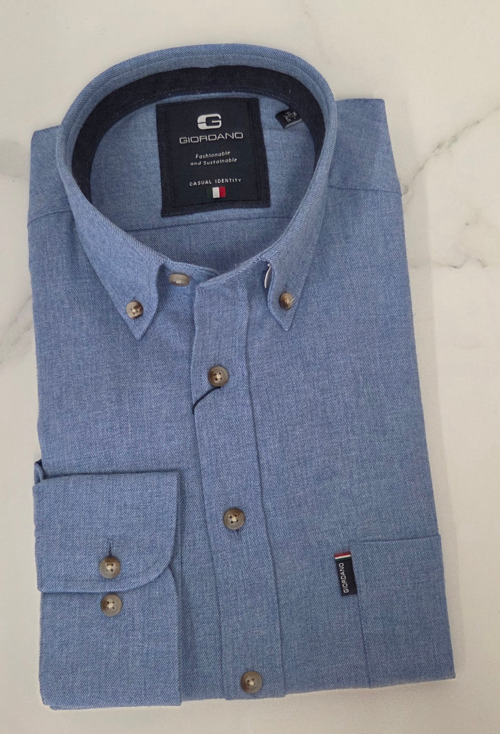 GIORDANO L/S SHIRT (627005/62) - BLUE