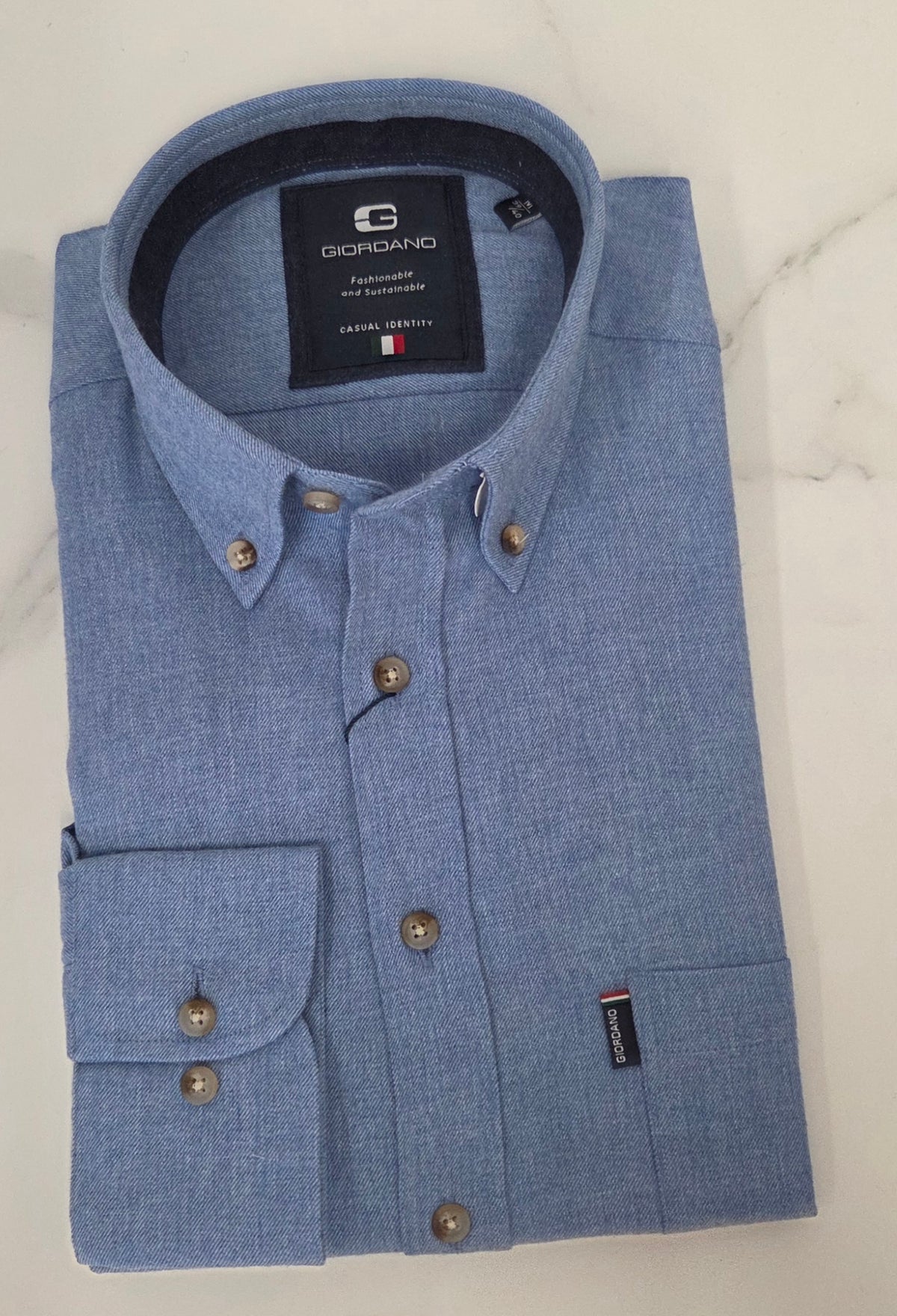 GIORDANO L/S SHIRT (627005/62) - BLUE