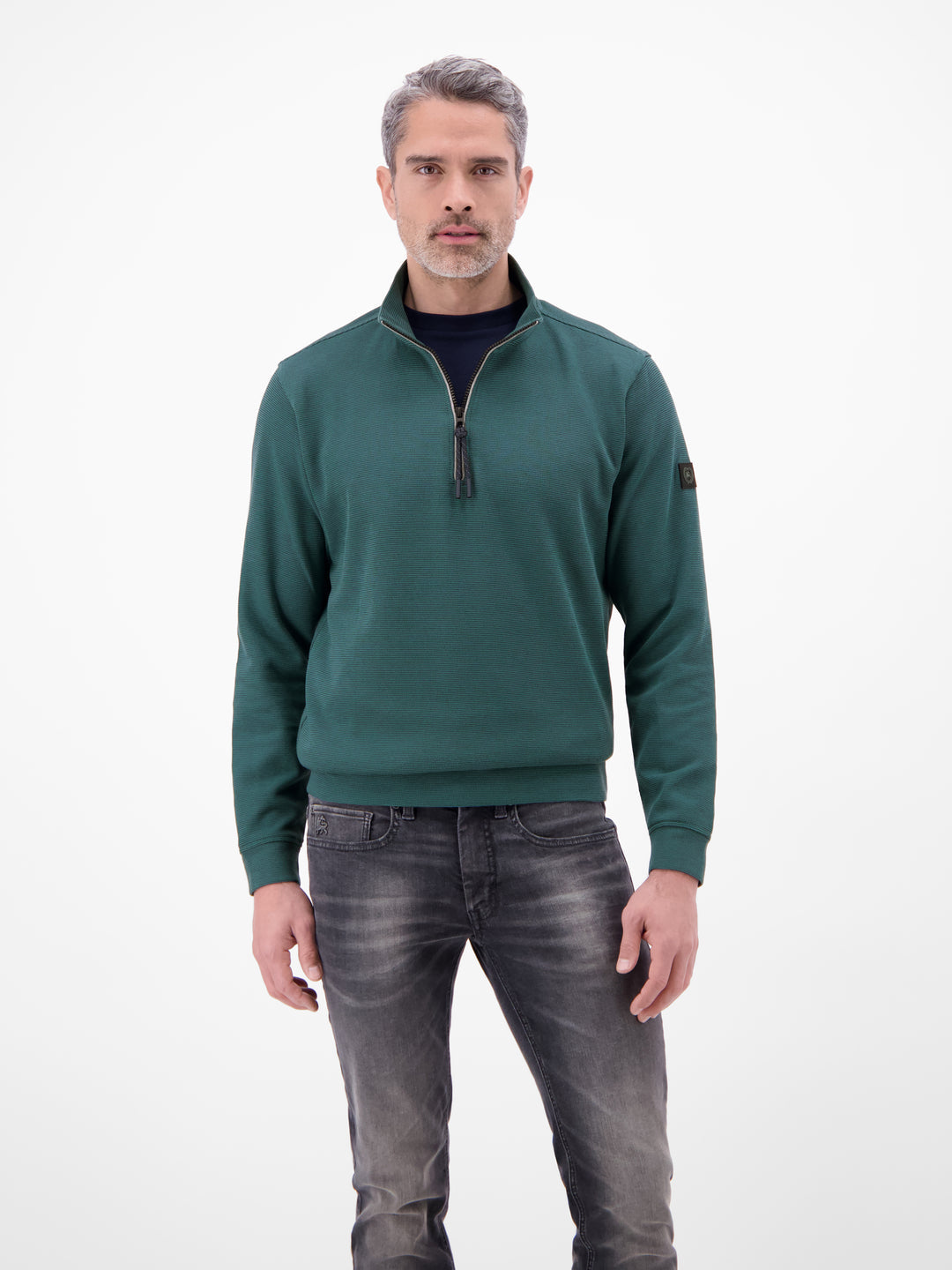 LERROS SELANIK 1/4 ZIP SWEATSHIRT - TEAL