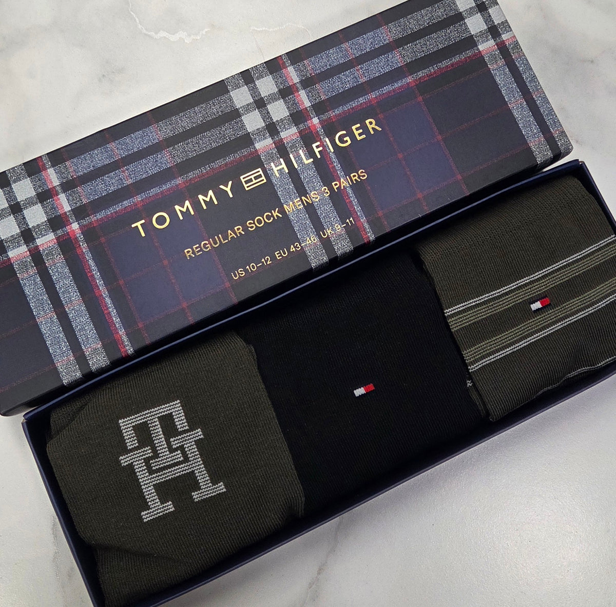 TOMMY HILFIGER MONOGRAM 3 PACK GIFT BOX - OLIVE