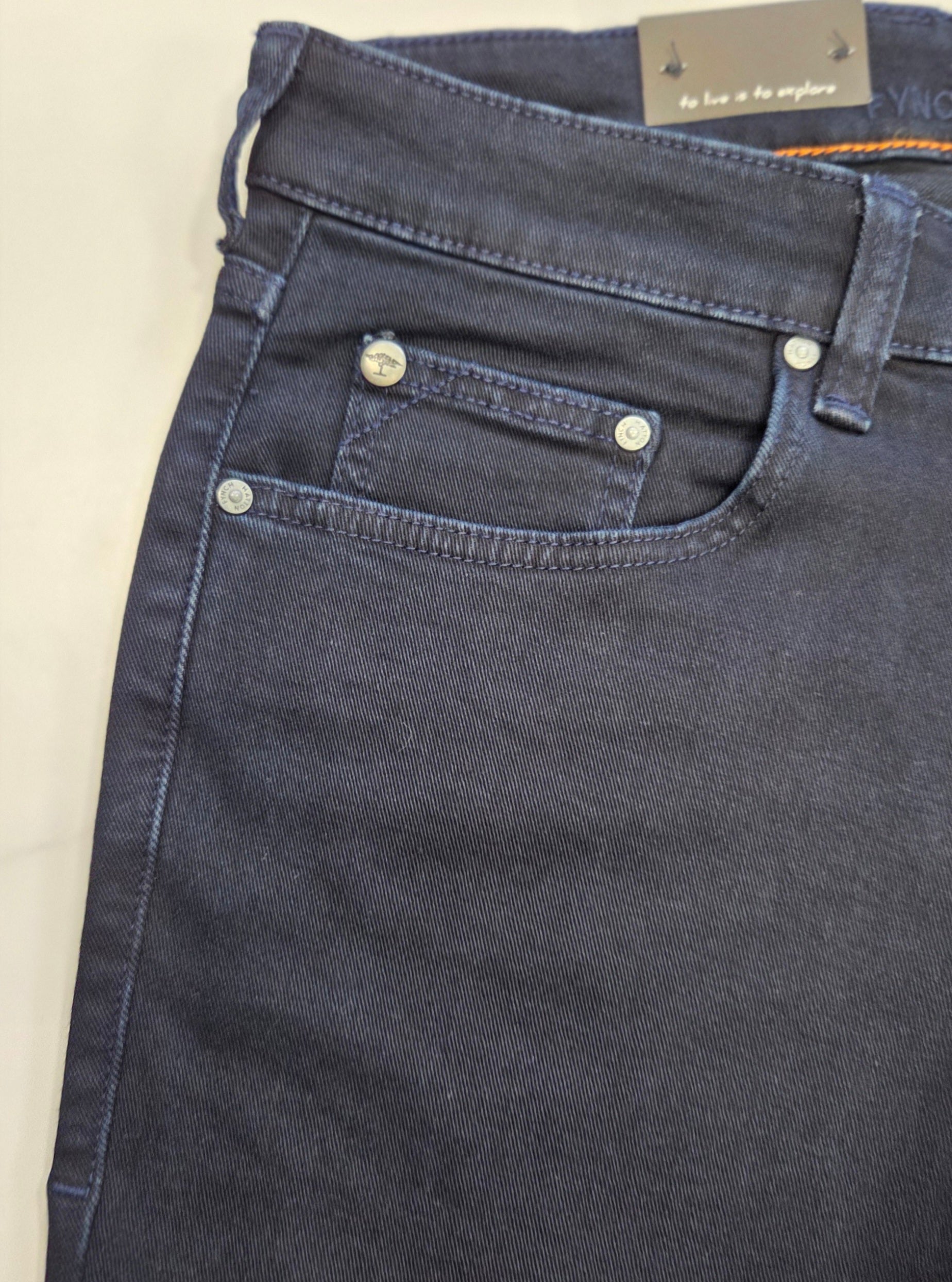 FYNCH HATTON STRETCH JEANS - BLUE/BLACK DENIM