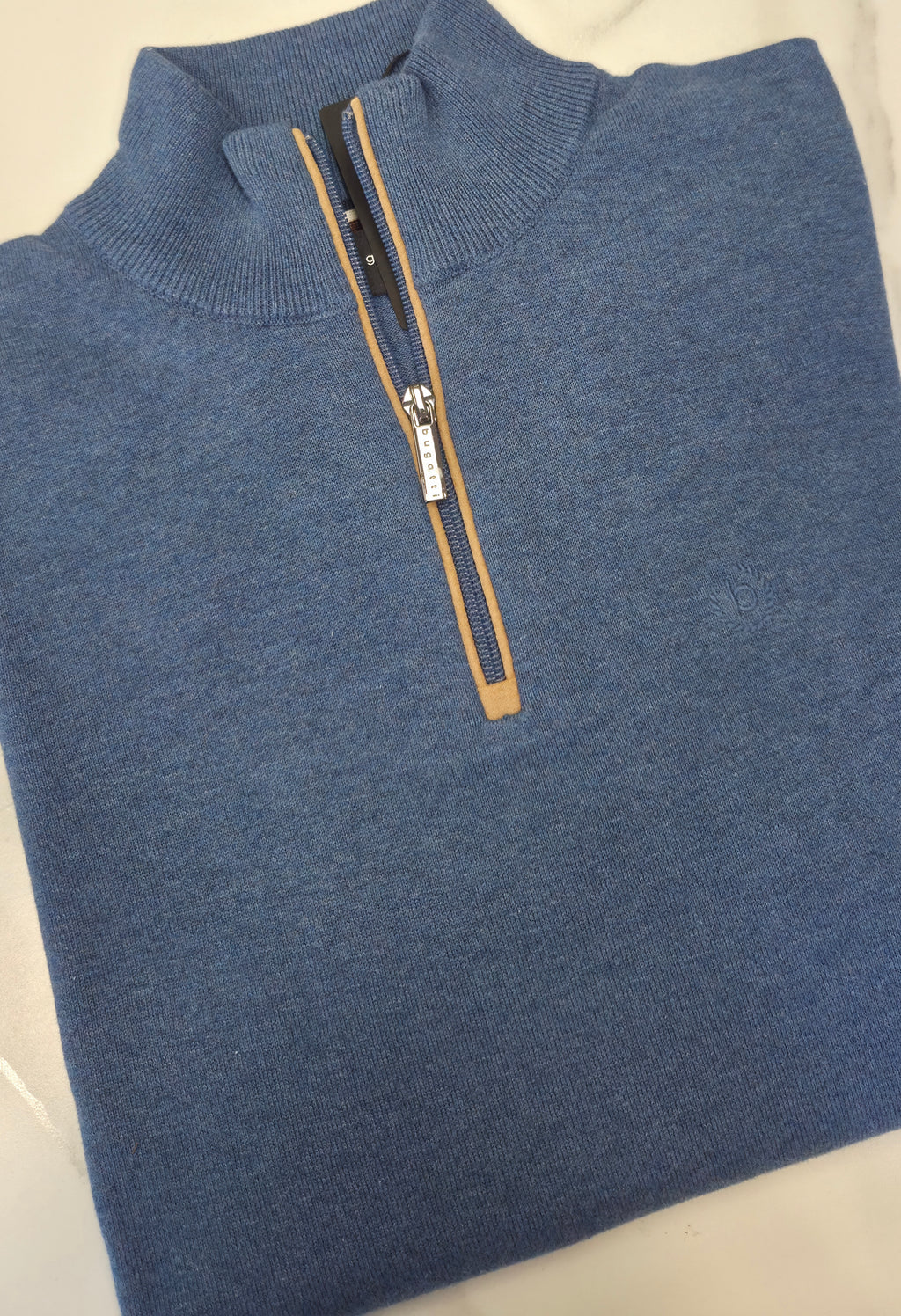 BUGATTI 1/4 ZIP KNITWEAR (15510E/370) - DENIM BLUE